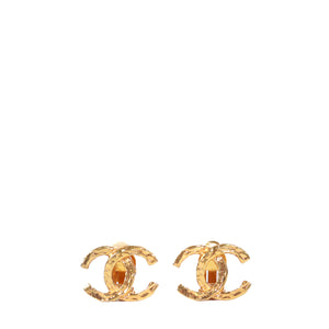 CHANEL - Vintage gold CC earrings