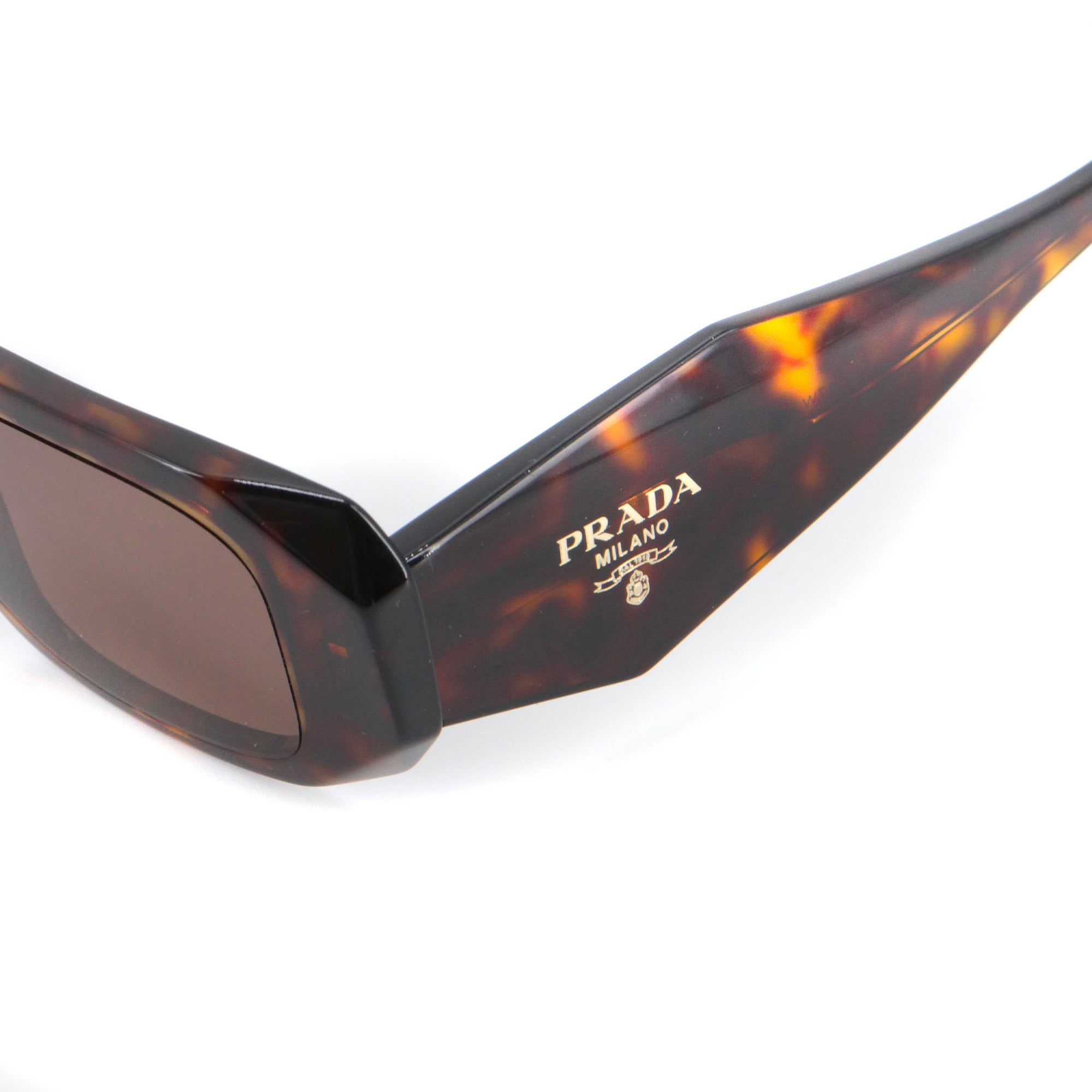 PRADA - Lunettes de soleil Prada en plastique écailles marron