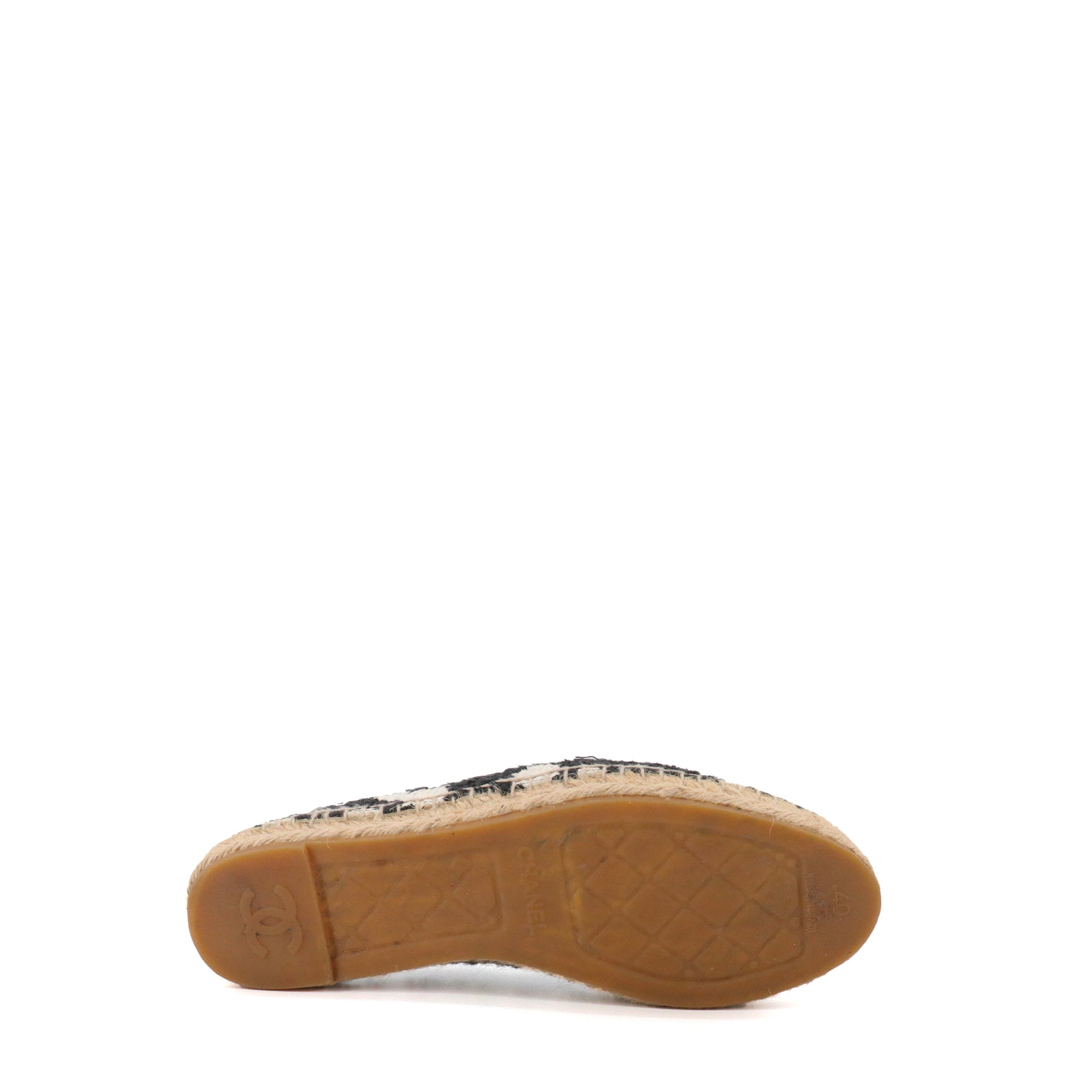 CHANEL - Espadrilles CC Chanel en tweed noir (T40)