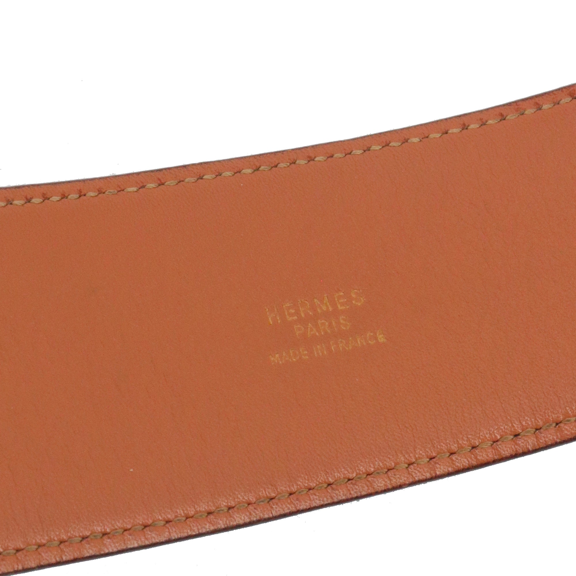 HERMÈS - Ceinture Collier De Chien Hermès en cuir lisse noir (T78)