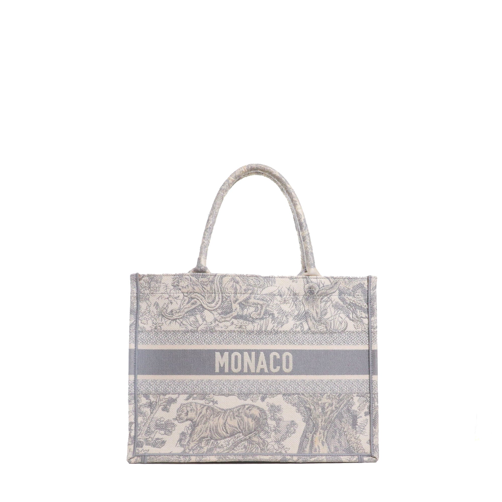 DIOR - Sac cabas Book Tote Medium Dior en toile de jouy grise