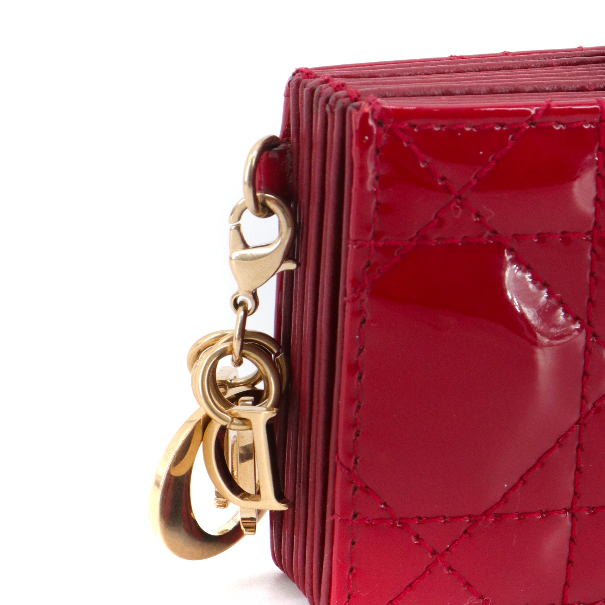 DIOR - Jasmine Lady Dior card holder in red patent leather