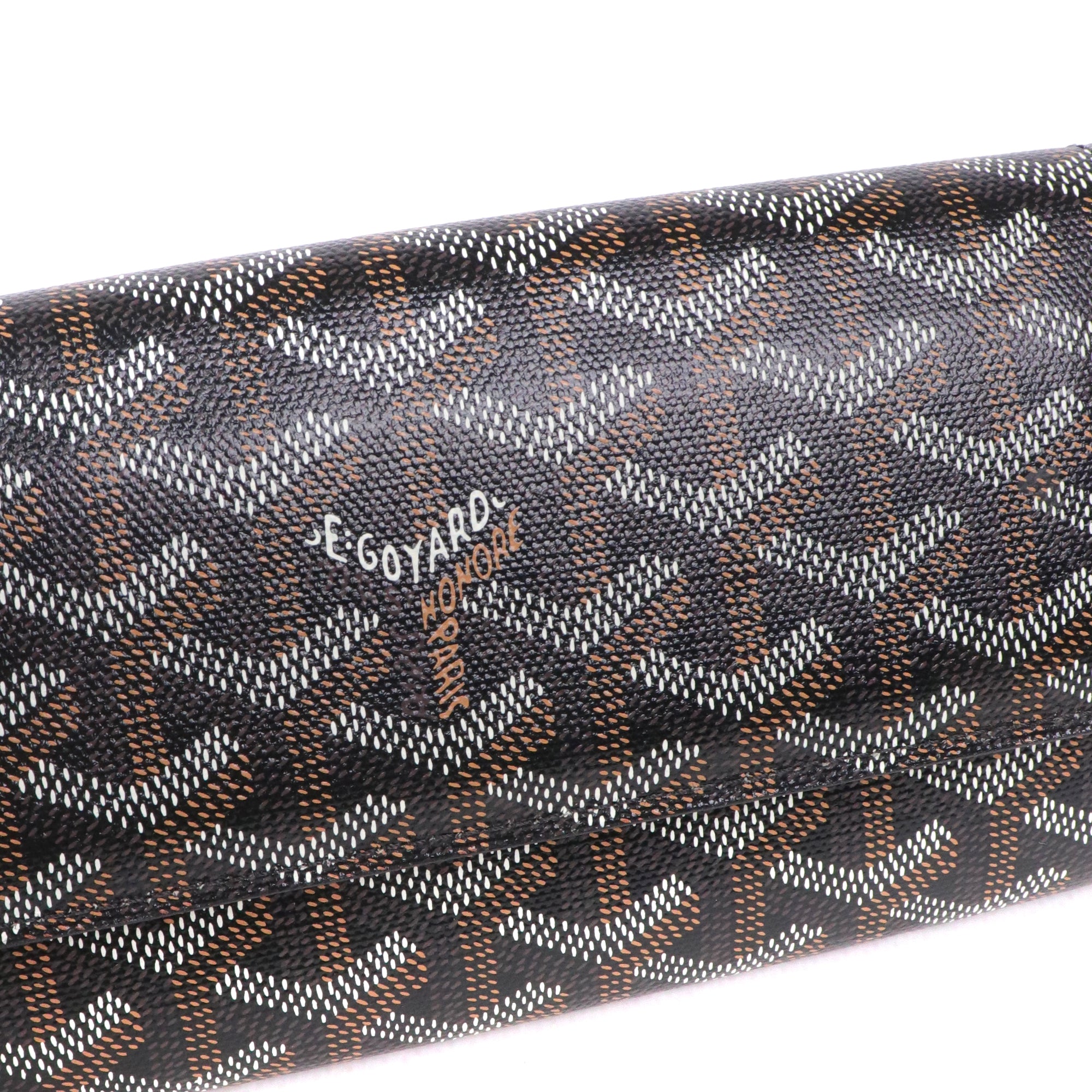 GOYARD - Belvédère PM shoulder bag in coated canvas and yellow leather