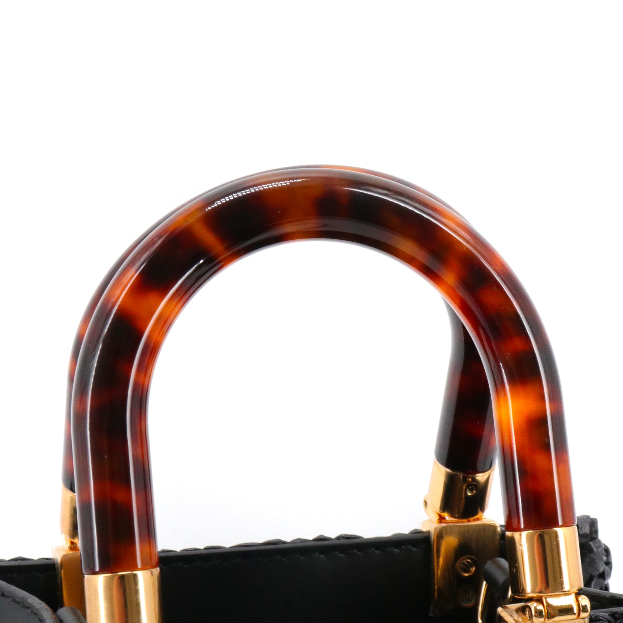 FENDI - Fendi Sunshine shoulder bag in beige and black raffia