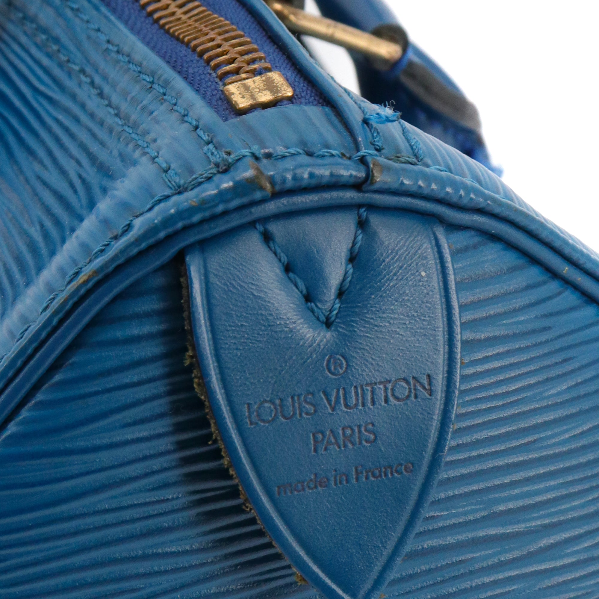 LOUIS VUITTON - Sac à main Speedy 25 Louis Vuitton en cuir épi bleu
