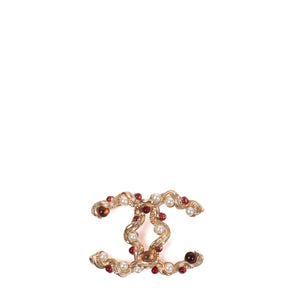 CHANEL - Chanel CC brooch with rhinestones