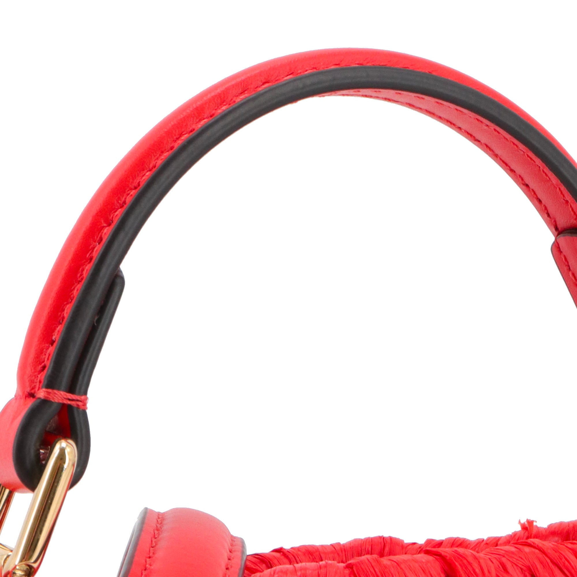 FENDI - Fendi Peekaboo Iseeu handbag in raffia and red leather