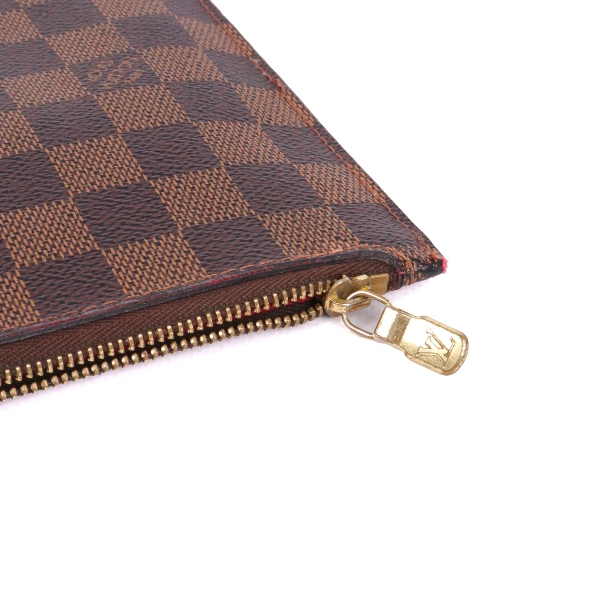 LOUIS VUITTON - Pochette Neverfull Louis Vuitton en toile enduite damier ébène