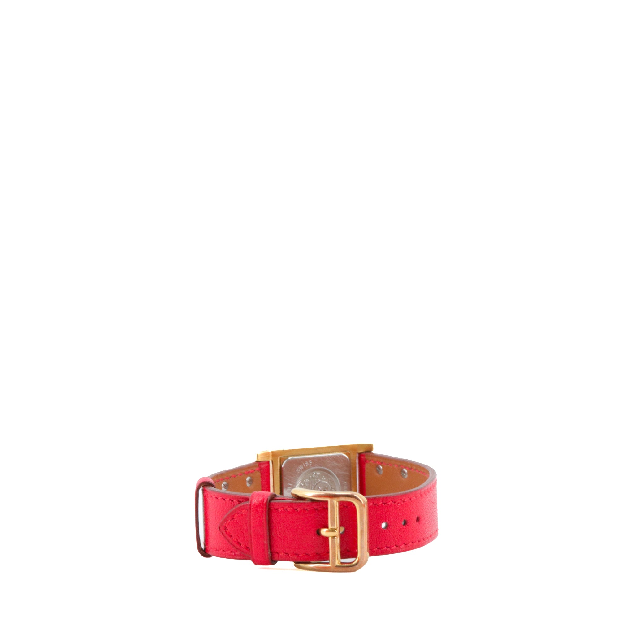 HERMÈS - Médor PM Hermès watch in red leather 
