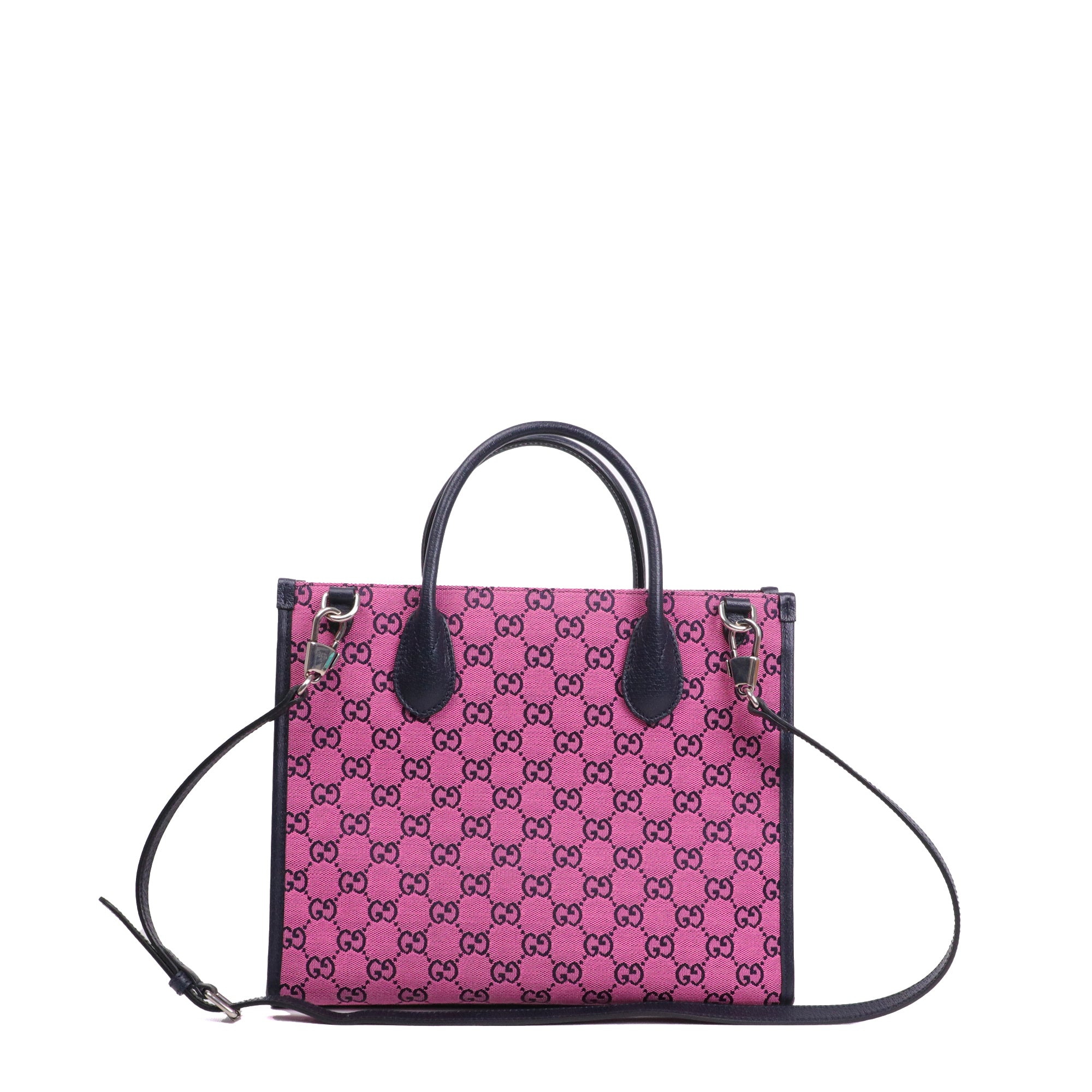 GUCCI - Gucci Bamboo tote bag in black canvas and leather