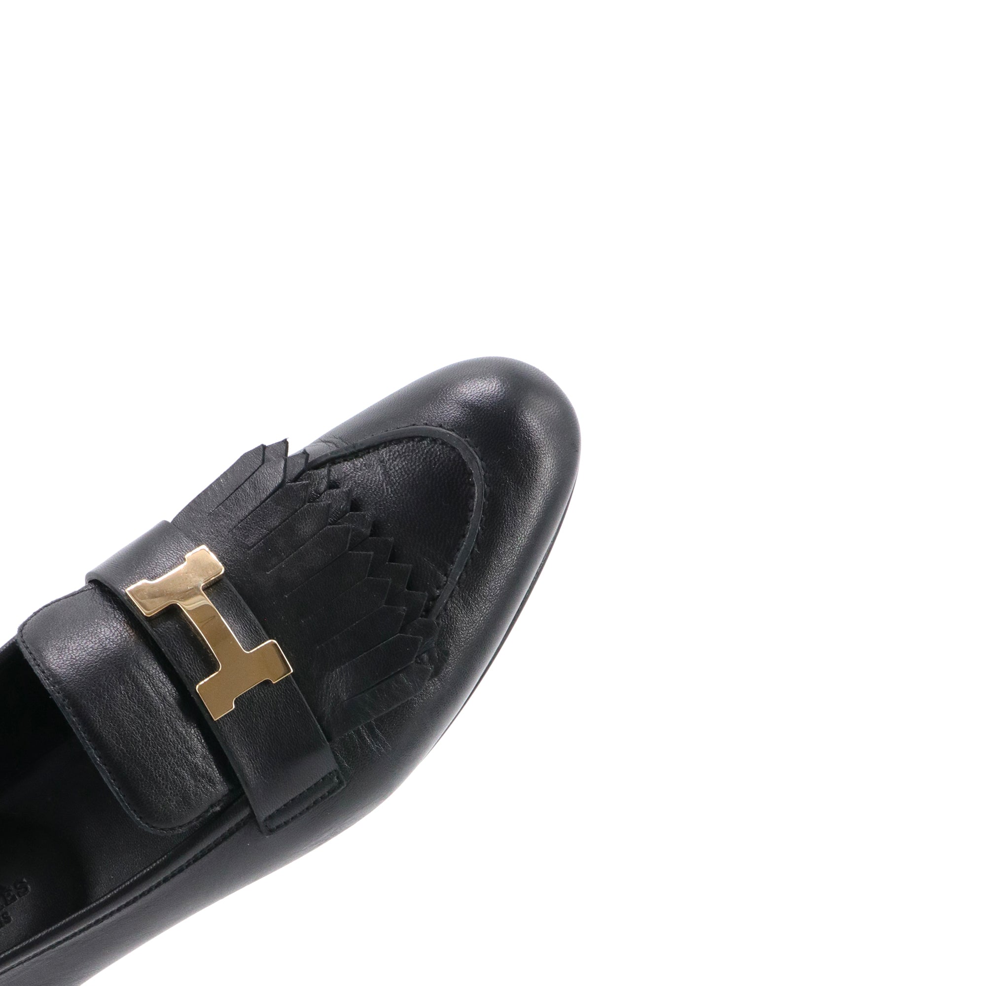 HERMÈS - Royal Hermès loafers in black leather (T41)