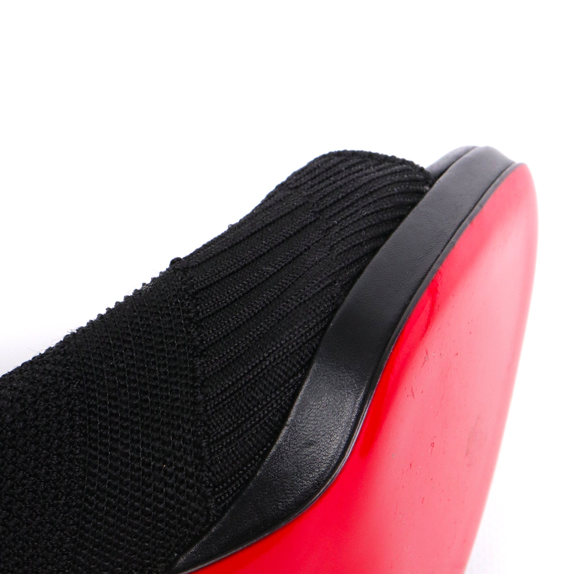 LOUBOUTIN - Bottines Cheminene Louboutin en maille noire (T40,5)