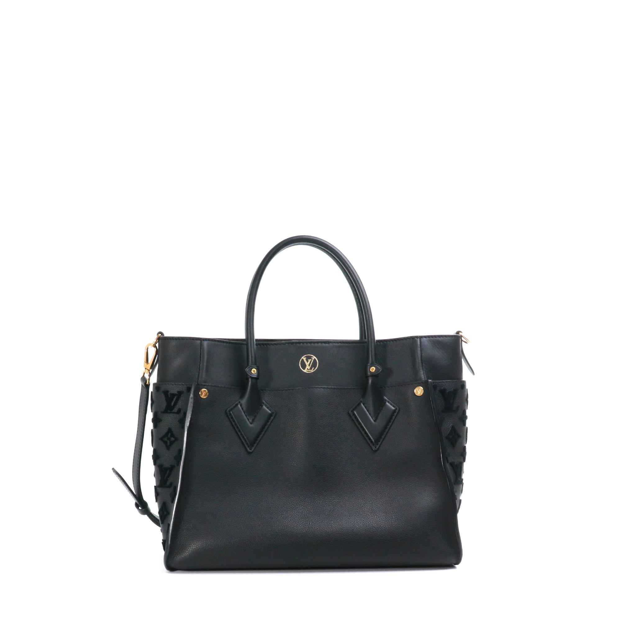 LOUIS VUITTON - Cabas My Side handbag in black grained leather