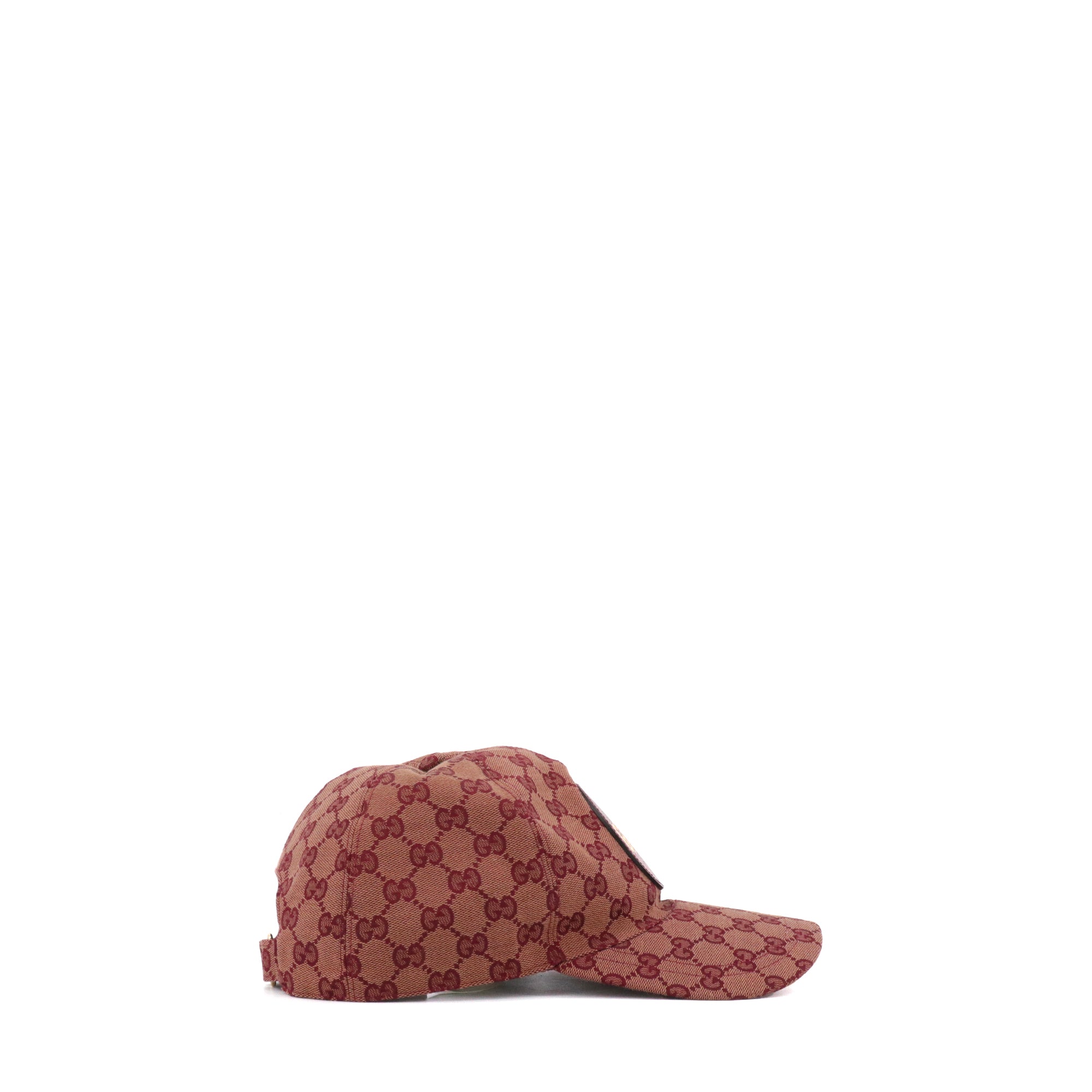 GUCCI - Gucci GG cap in burgundy canvas and leather (L)