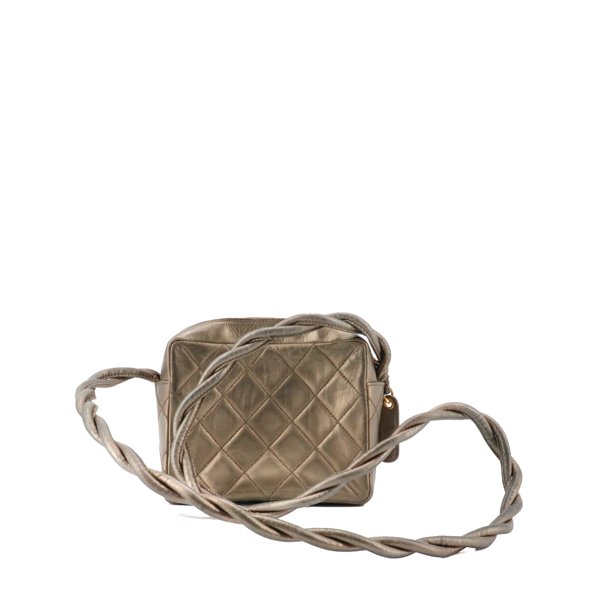 CHANEL - Sac à bandoulière Caméra Chanel en cuir mordoré vintage
