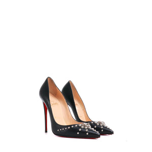 LOUBOUTIN - Escarpins So Kate Louboutin en cuir lisse noir et clous argentés (T38)