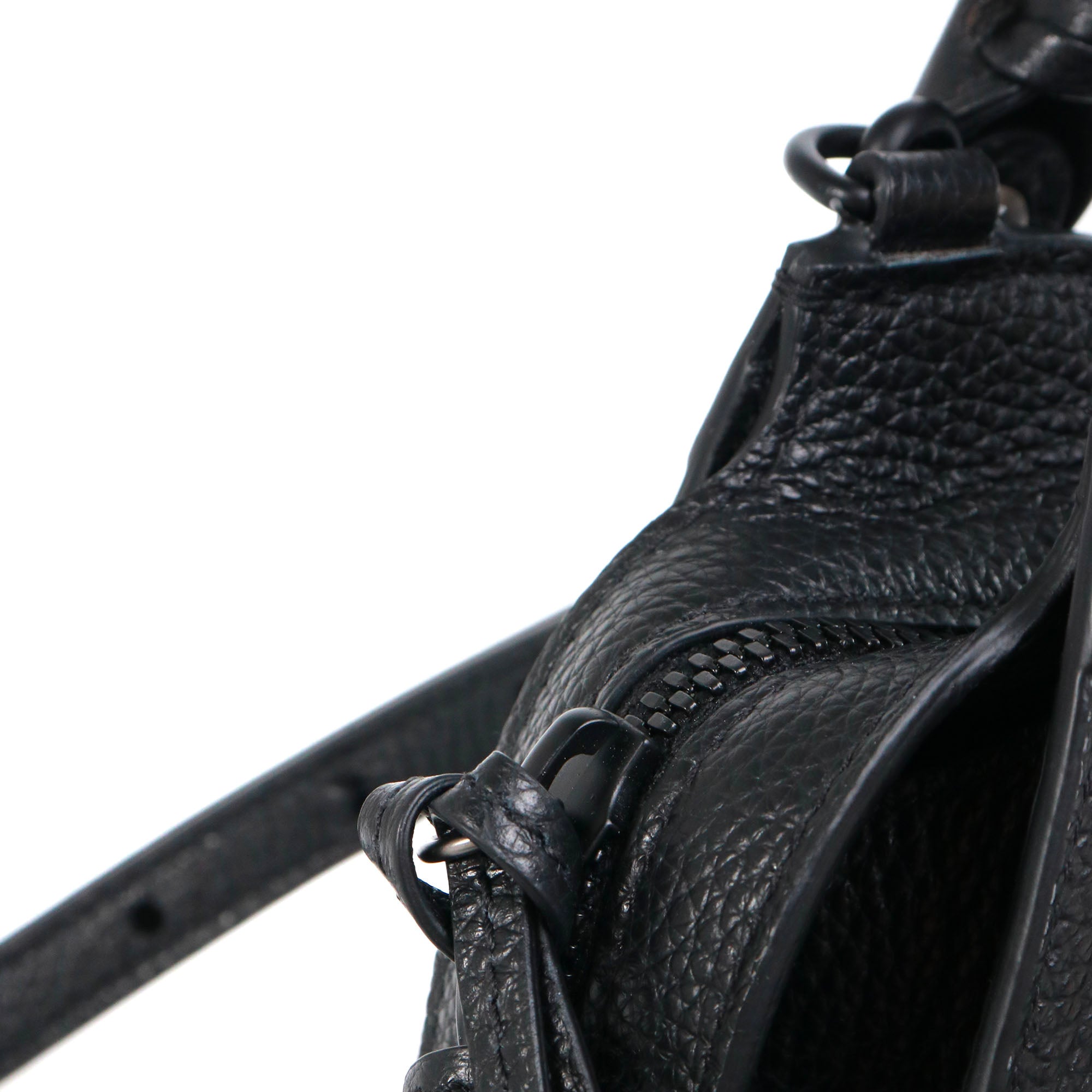 BALENCIAGA - Neo Classic nano shoulder bag in black grained leather