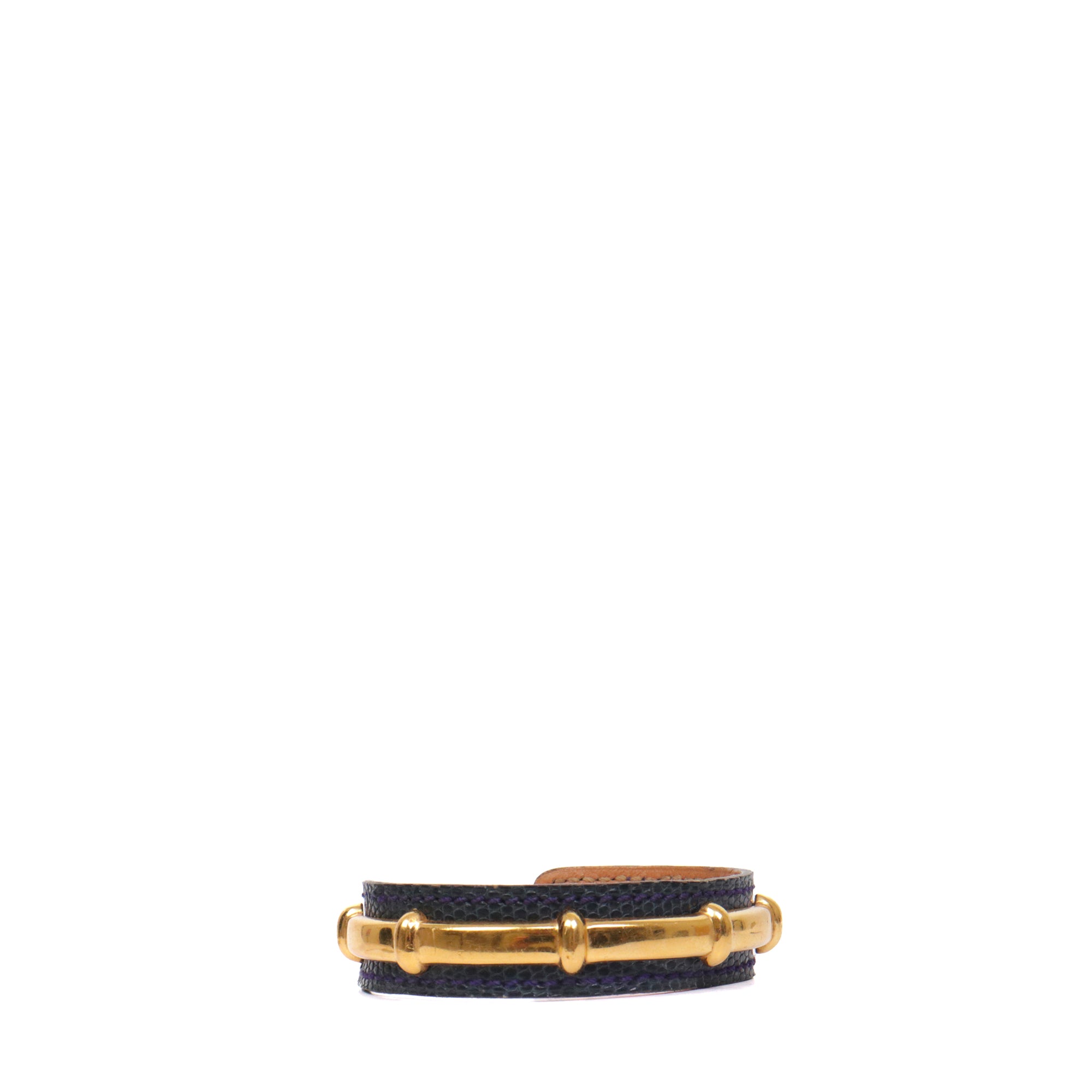 HERMÈS - Hermes Collier de Chien Bracelet in Pink Alligator Leather (T2)