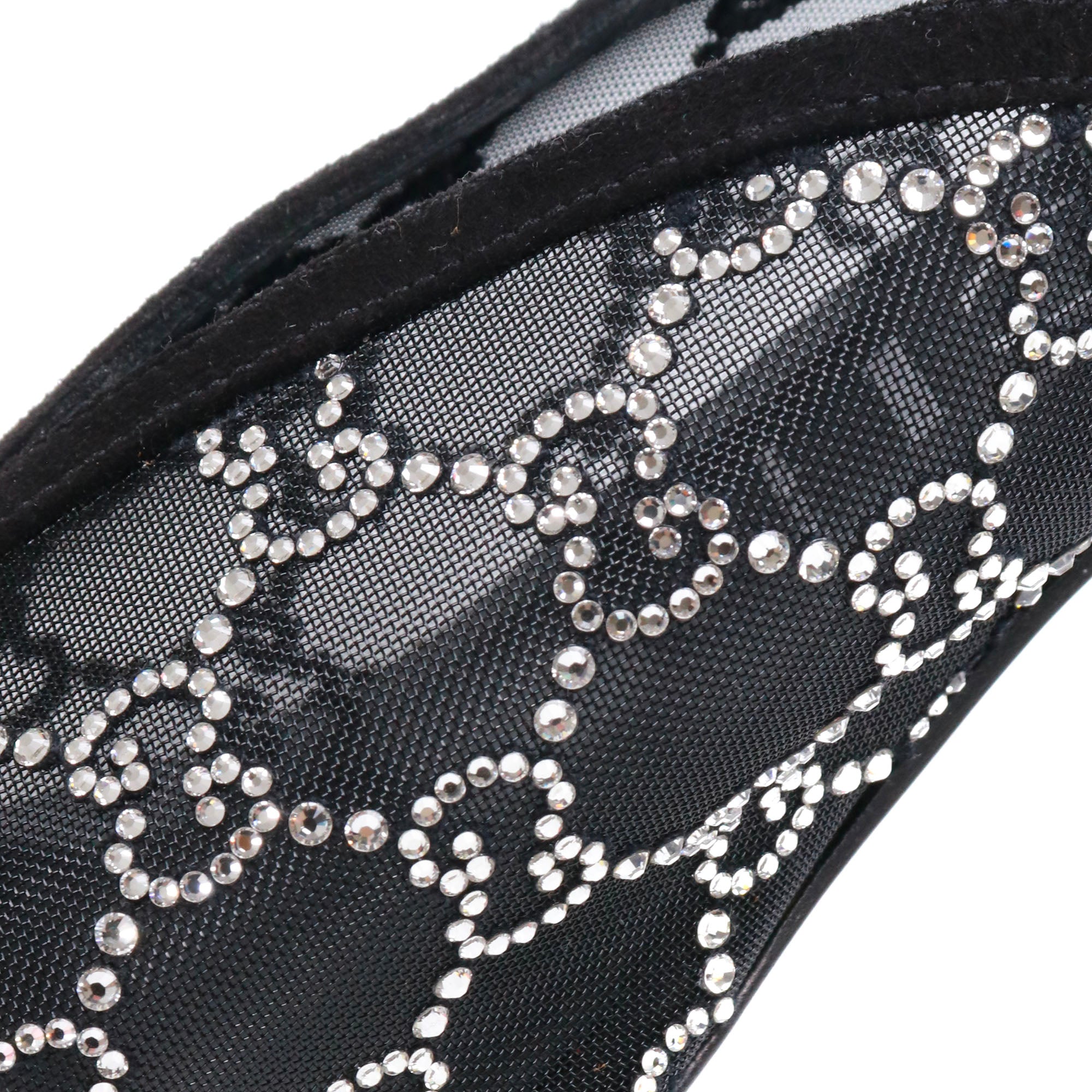 GUCCI - Gucci monogram rhinestone heeled mules with crystals (T42)