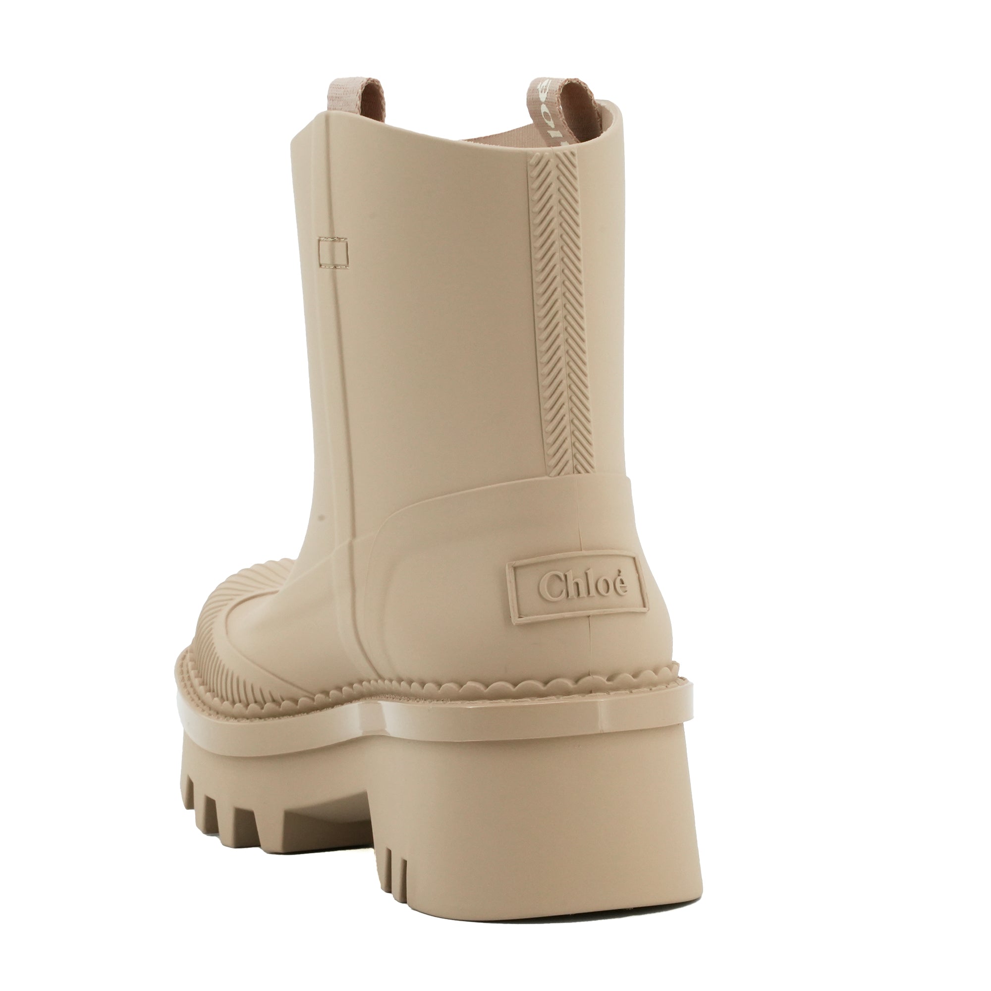 CHLOÉ - Bottines de pluie Raina Chloé en caoutchouc beige (T38)