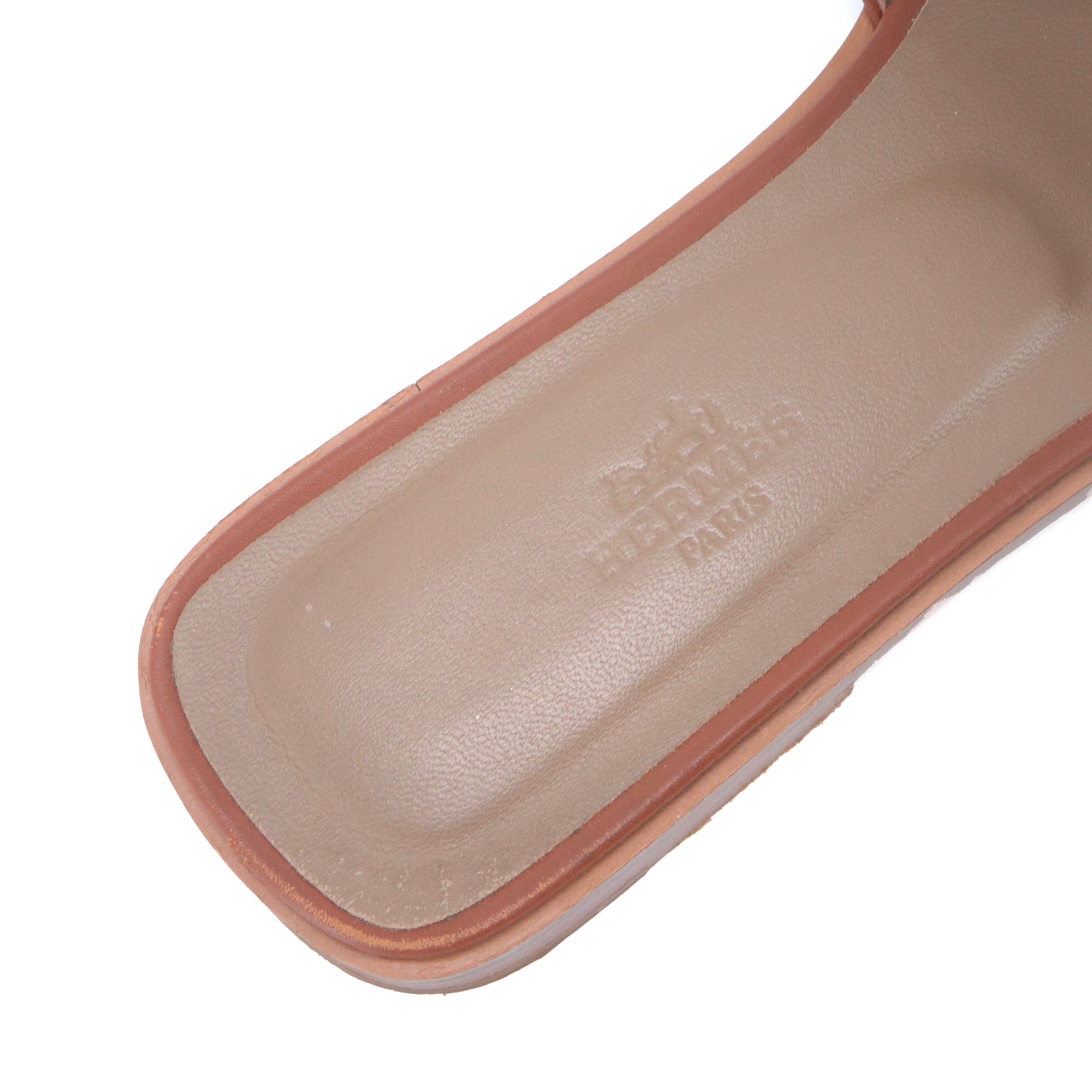 HERMÈS - Sandales Oran Hermès en cuir marron (T39)