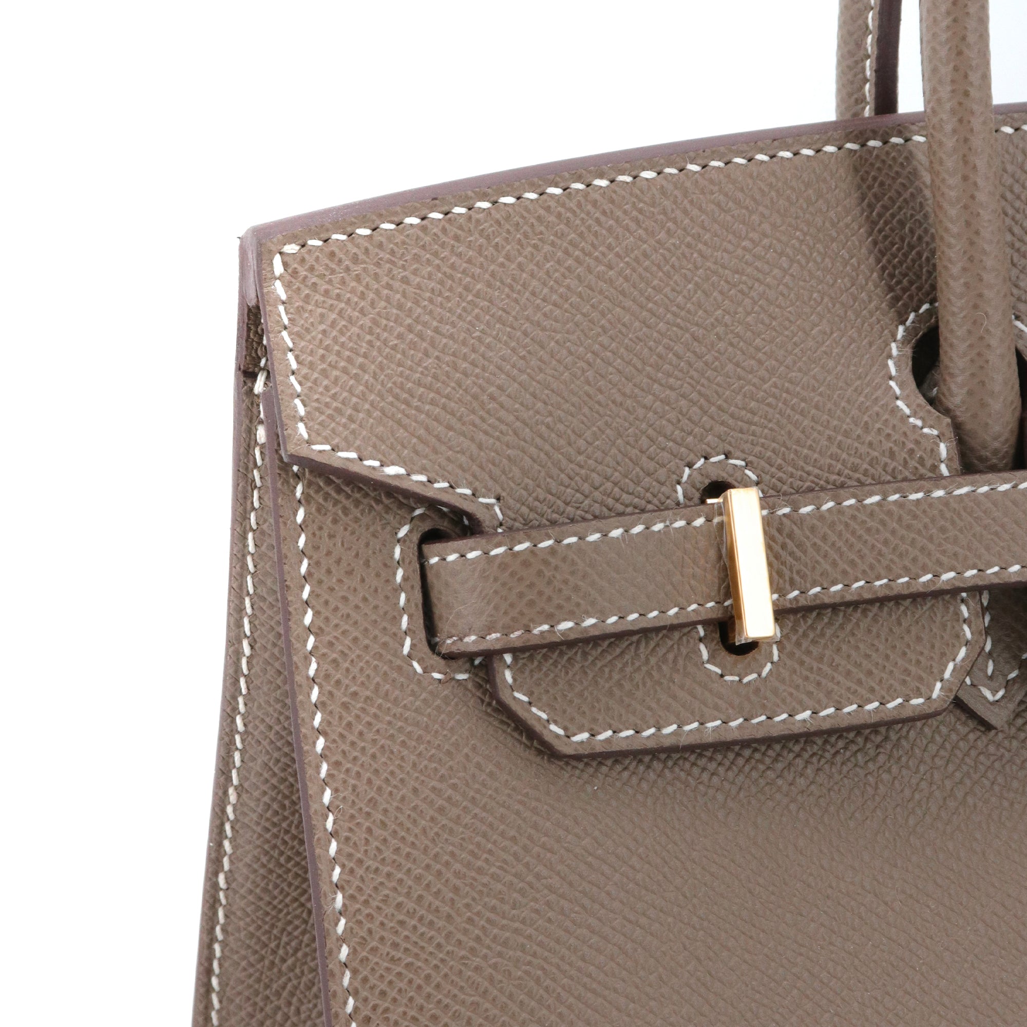 HERMÈS - Sac à main Birkin 25 Hermès en cuir epsom étoupe