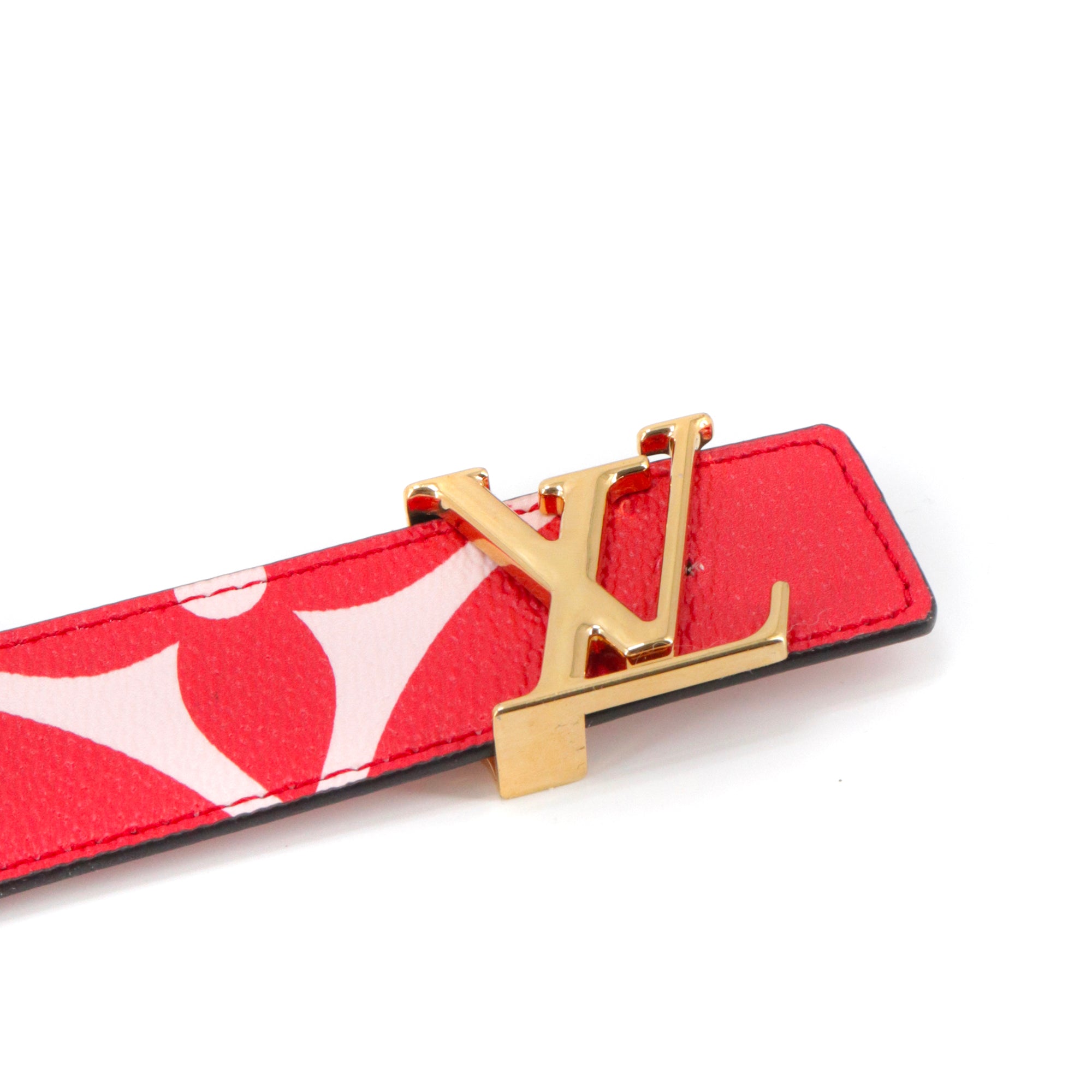 LOUIS VUITTON - Ceinture LV Initiales réversible Louis Vuitton en toile enduite édition limitée (T85)