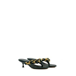 BOTTEGA VENETA - Bottega Veneta heeled sandals in green leather (T36)