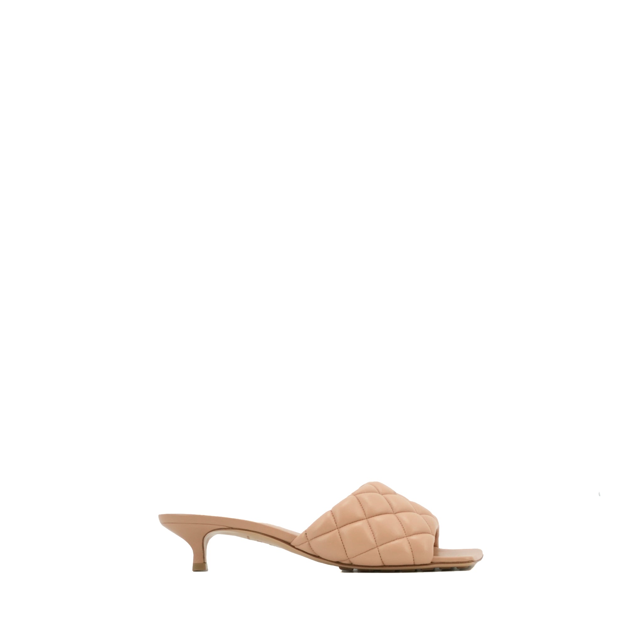 BOTTEGA VENETA - Bottega Veneta heeled sandals in beige quilted leather (T37)