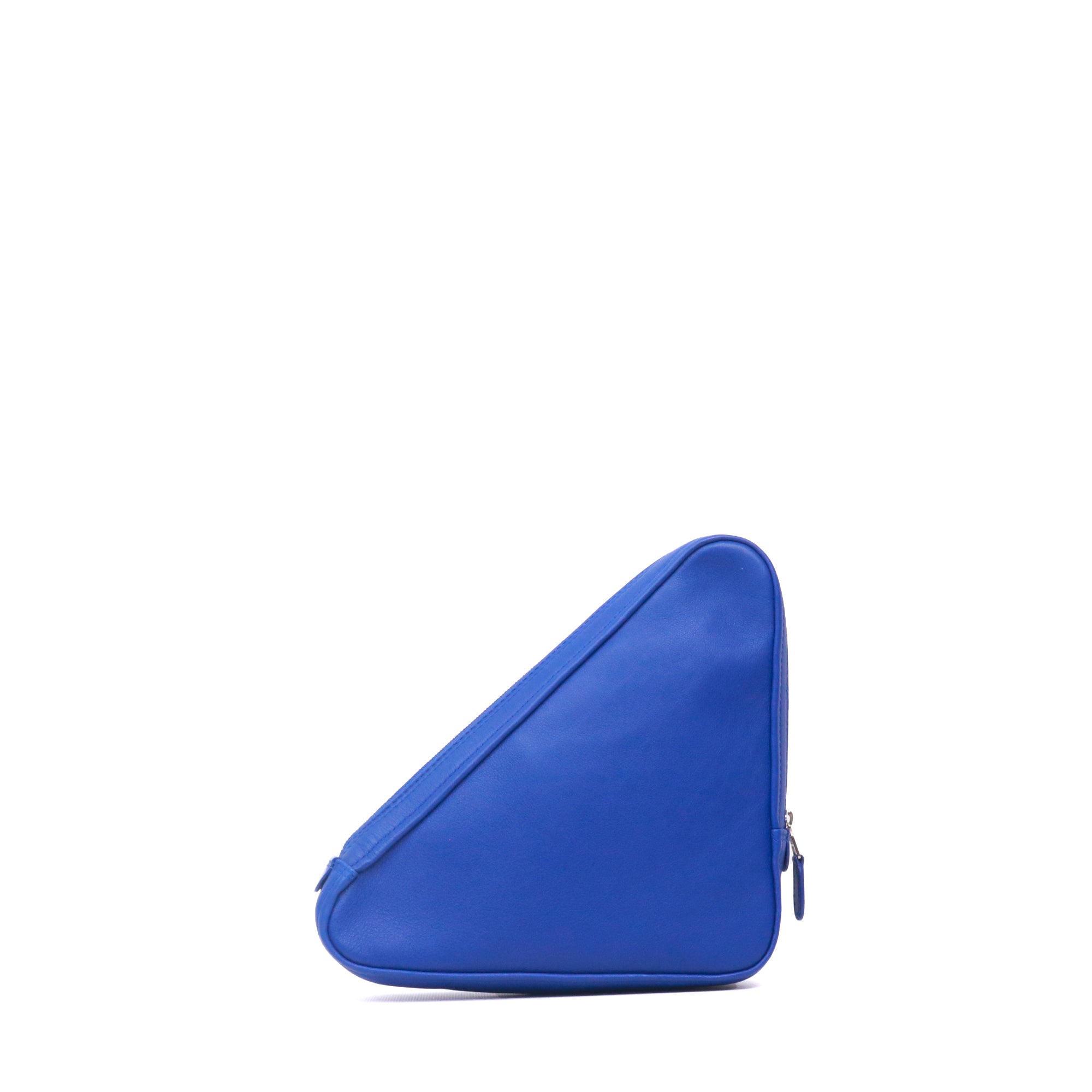 BALENCIAGA - Pochette Ville triangle Balenciaga en cuir lisse bleu
