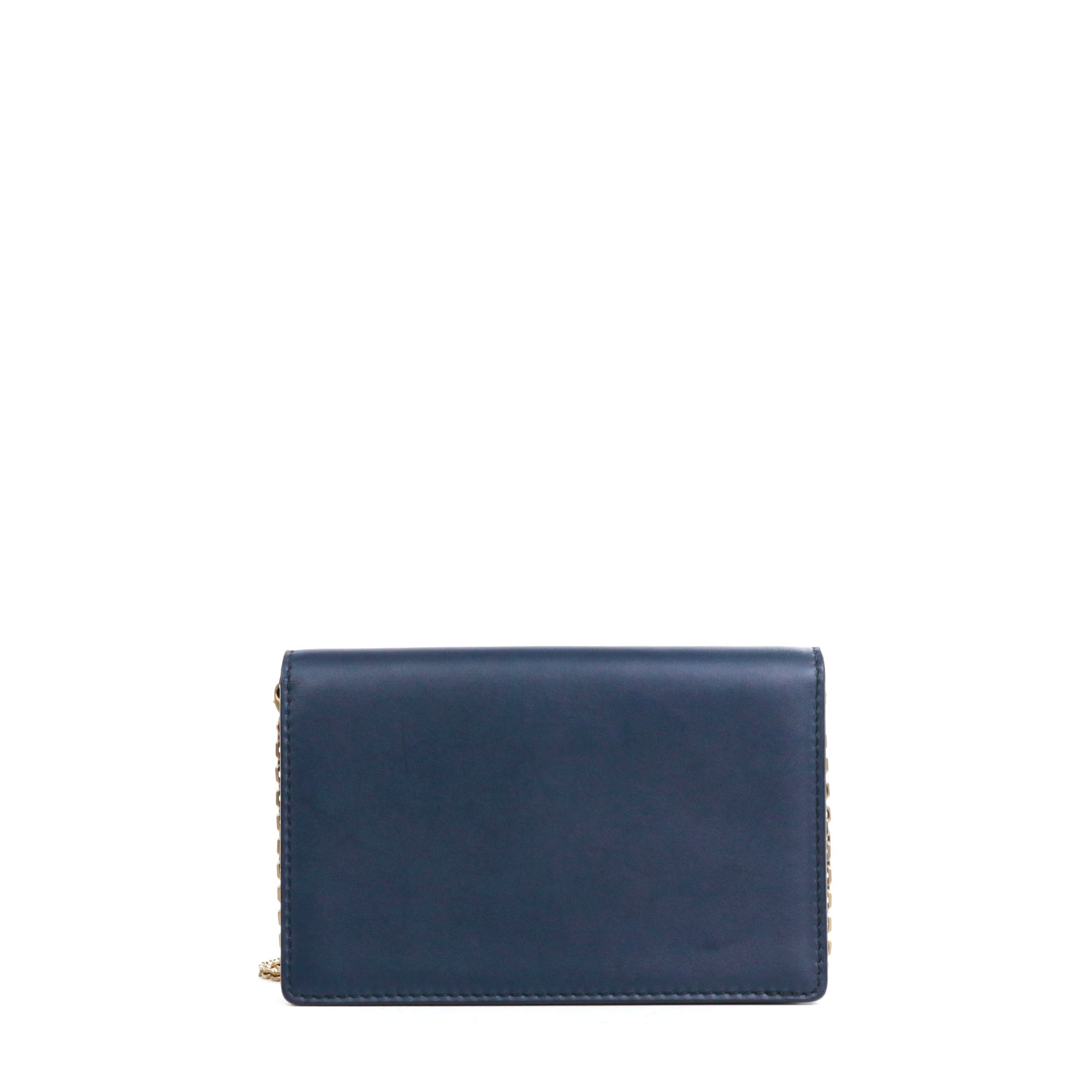 DIOR - Sac à bandoulière Wallet J'Adior Dior en cuir lisse bleu marine