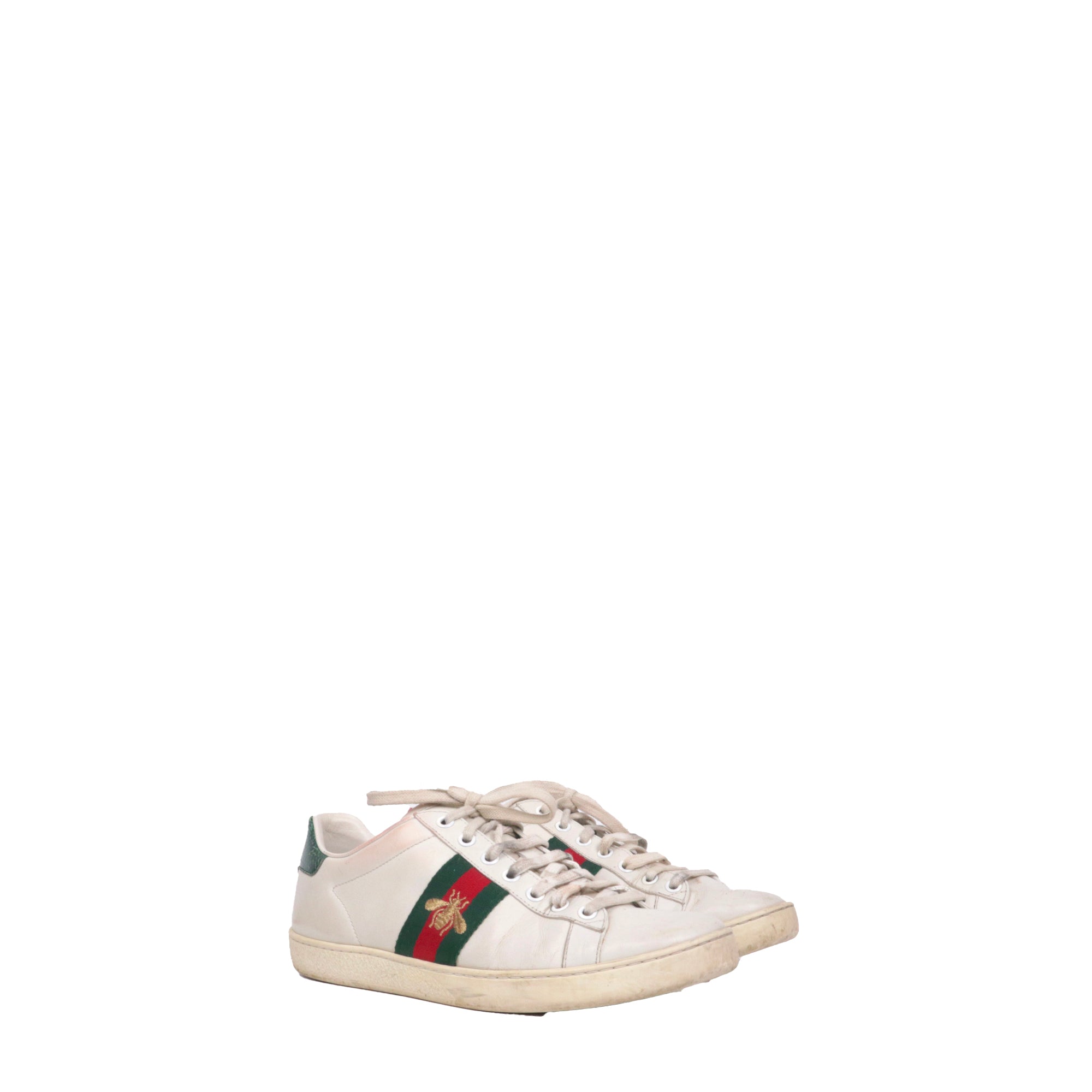 GUCCI - Sneakers Ace Gucci en cuir blanc (T38.5)