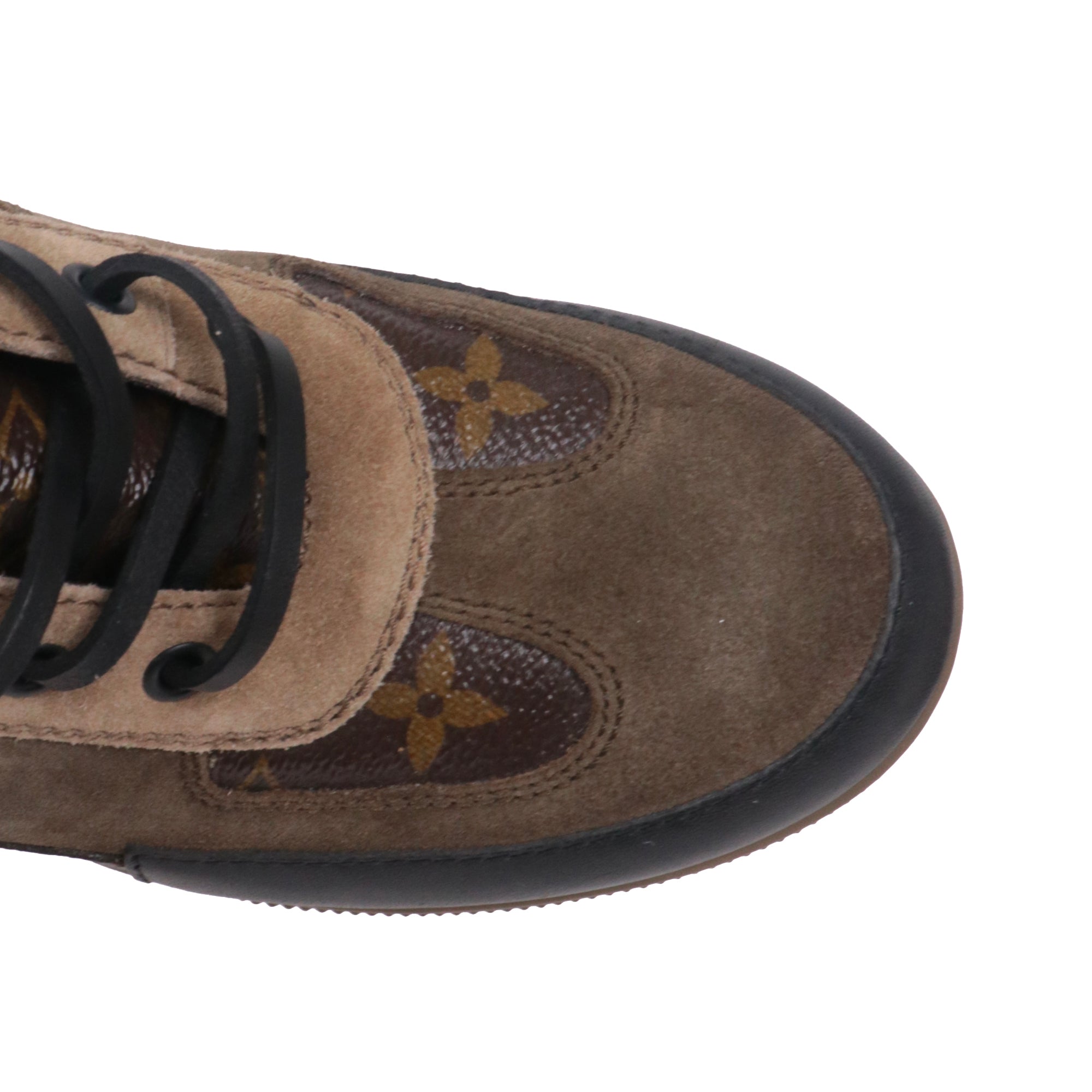 LOUIS VUITTON - Boots Desert Lauréate Louis Vuitton en cuir velours et toile monogrammée  (T37)