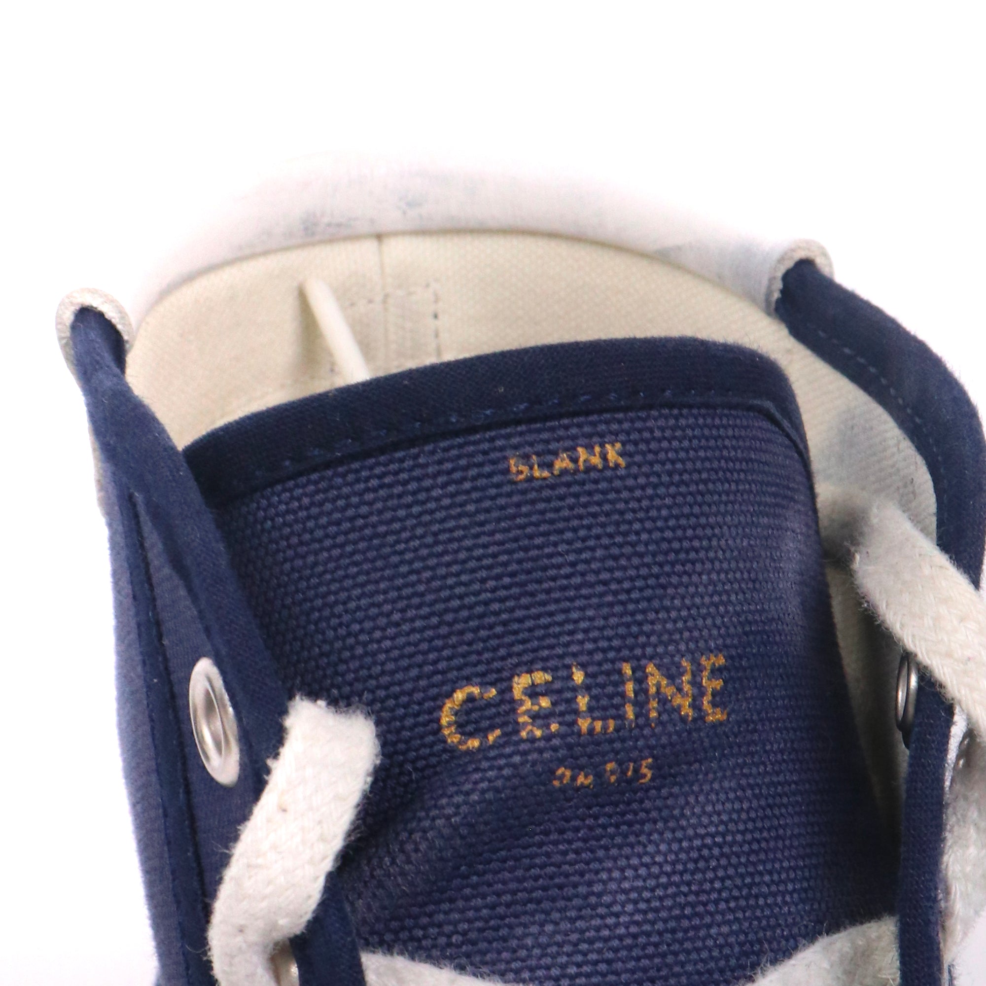 CELINE - Sneakers montantes Triomphe Celine en toile bleu marine (T40)