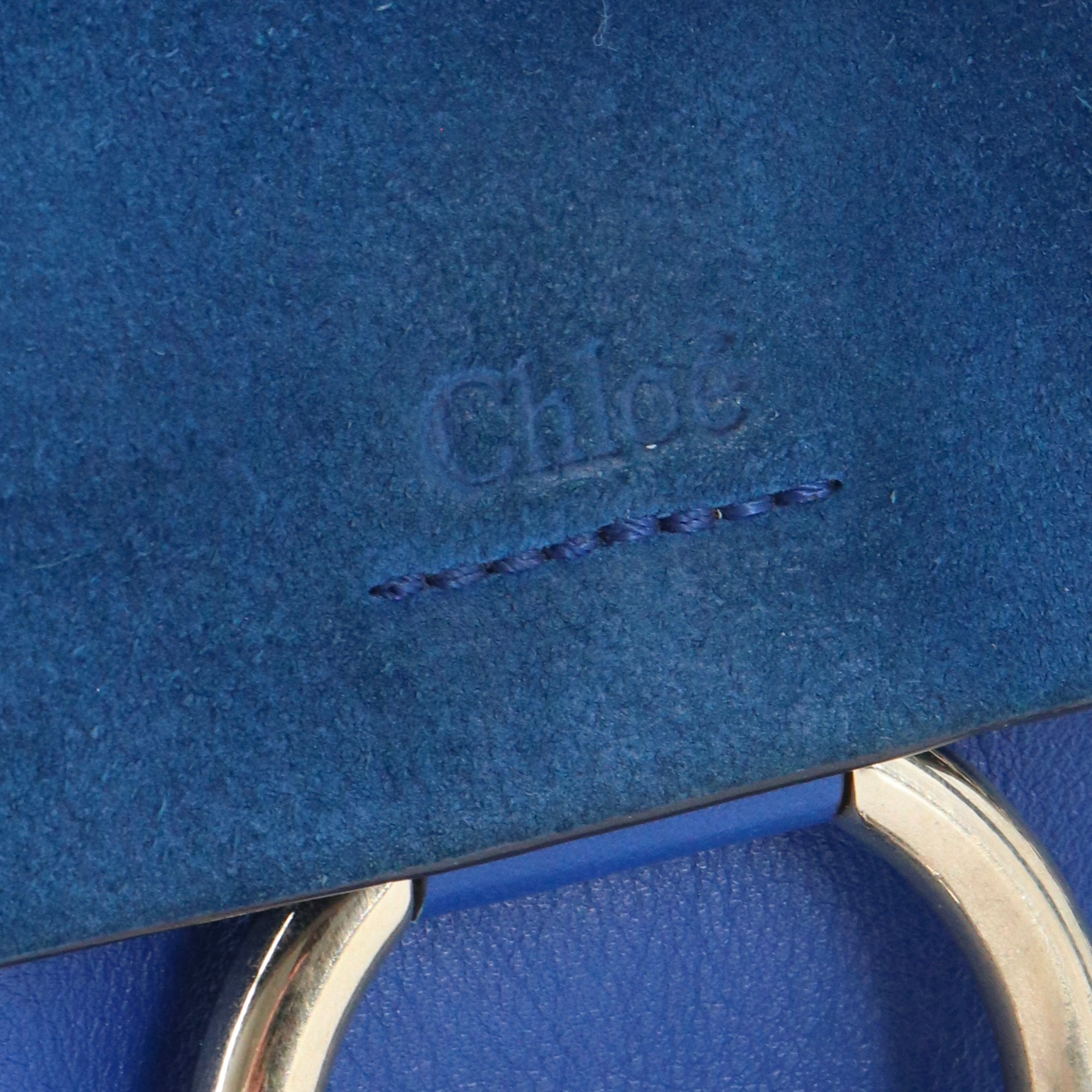 CHLOÉ - Sac à bandoulière Faye small Chloe en cuir et daim bleu