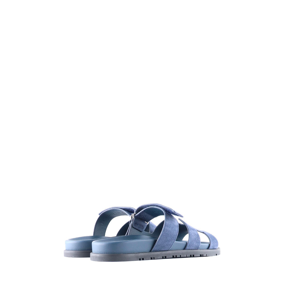 HERMÈS - Chypre sandals in midnight blue suede (T39)