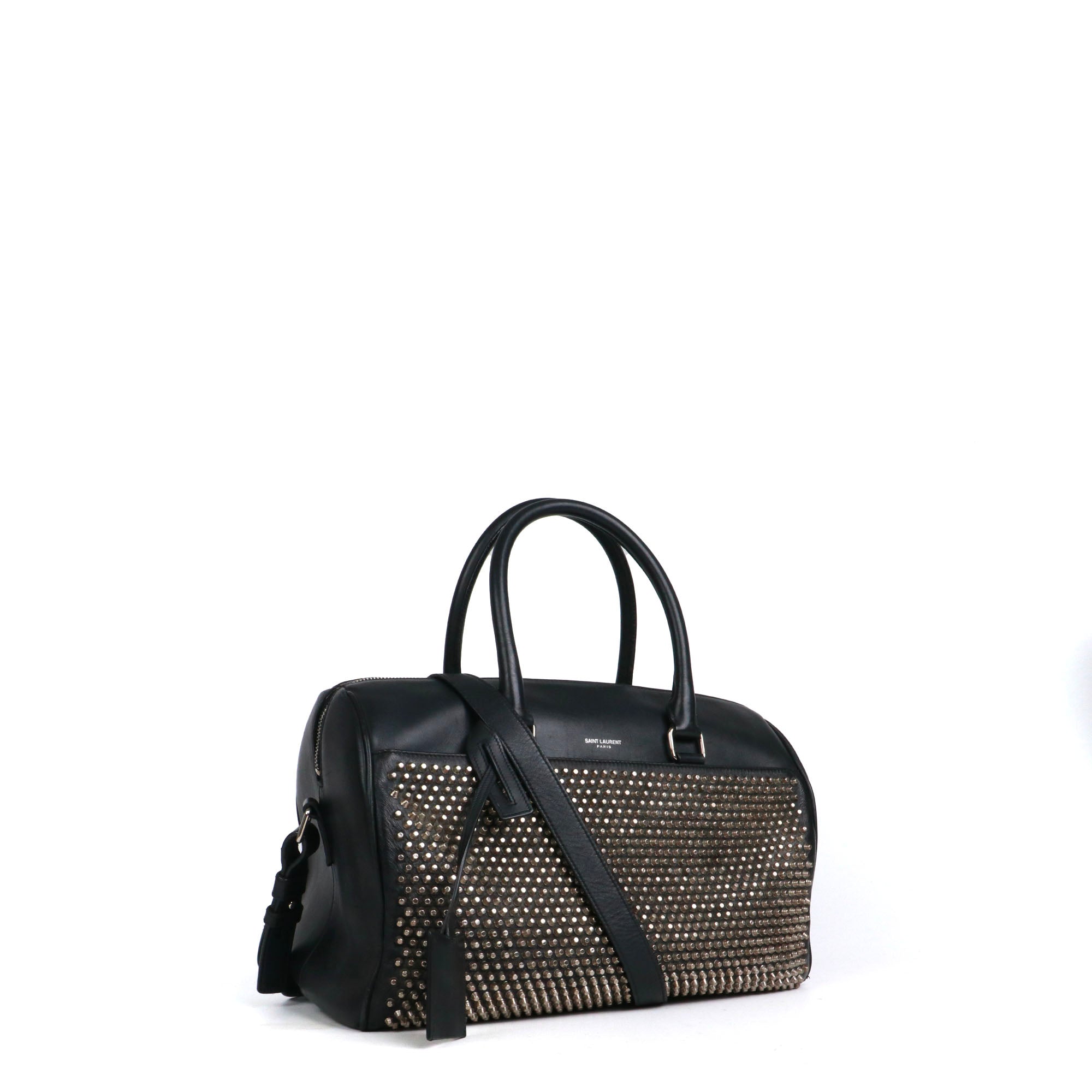 SAINT LAURENT - Sac à main Boston Saint Laurent en cuir noir