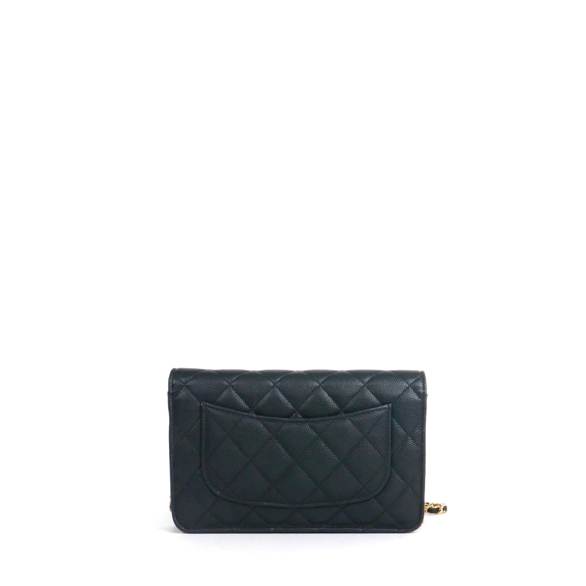 CHANEL - Chanel Timeless Wallet On Chain bag in black caviar leather