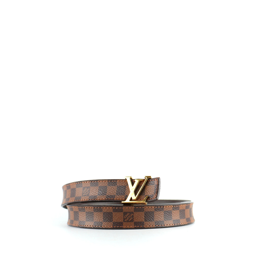 LOUIS VUITTON - Ceinture fine en toile damier ébène (T85)
