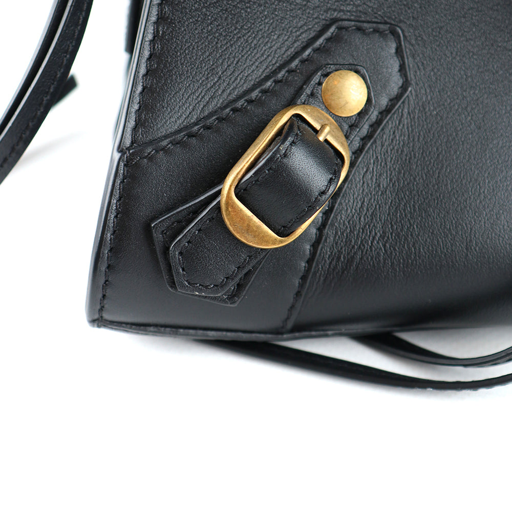 BALENCIAGA - Neo City shoulder bag in black smooth leather
