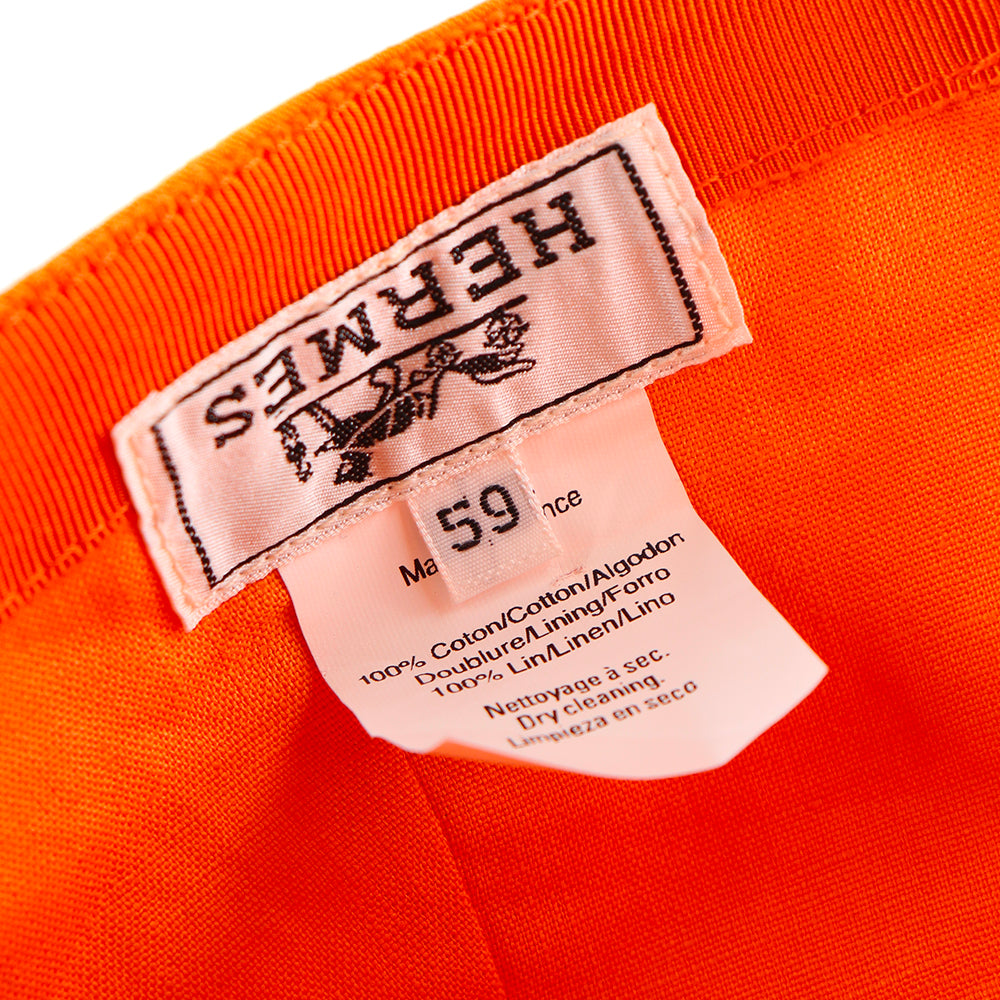 HERMÈS - Casquette Jump en coton orange (T59)