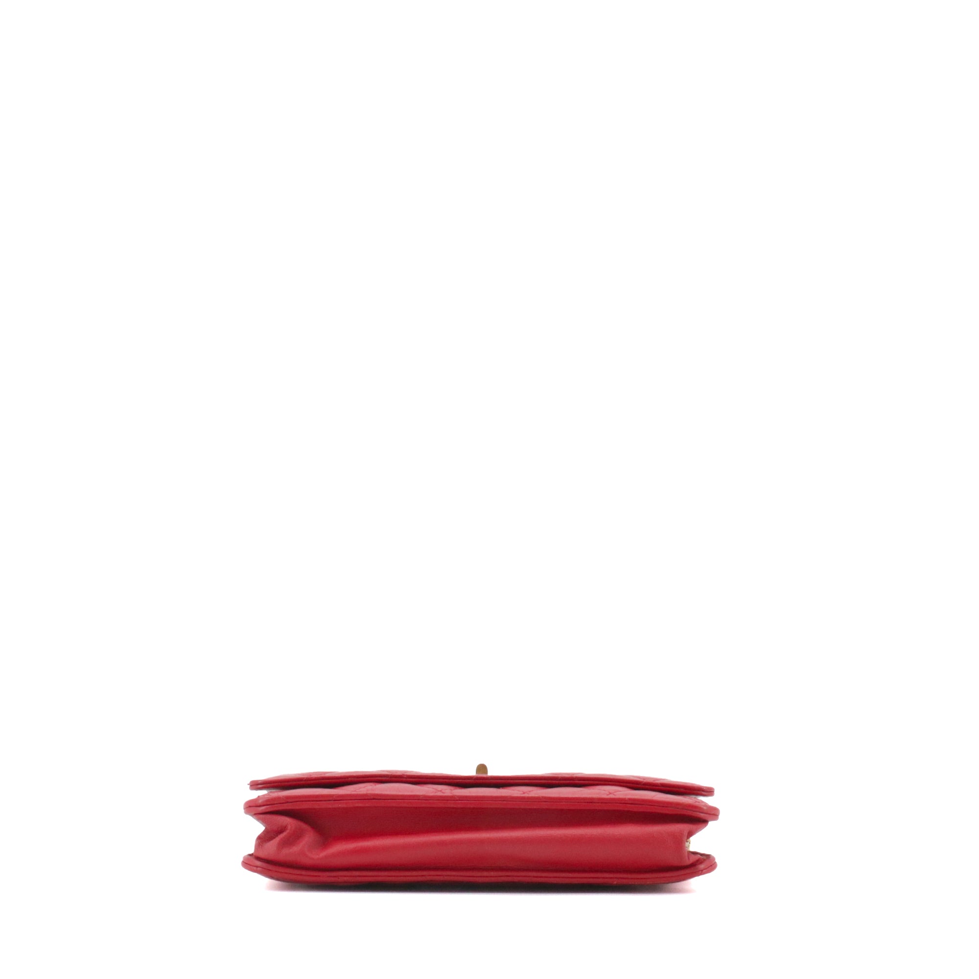 CHANEL - Wallet on chain 2.55 Chanel en cuir matelassé rouge