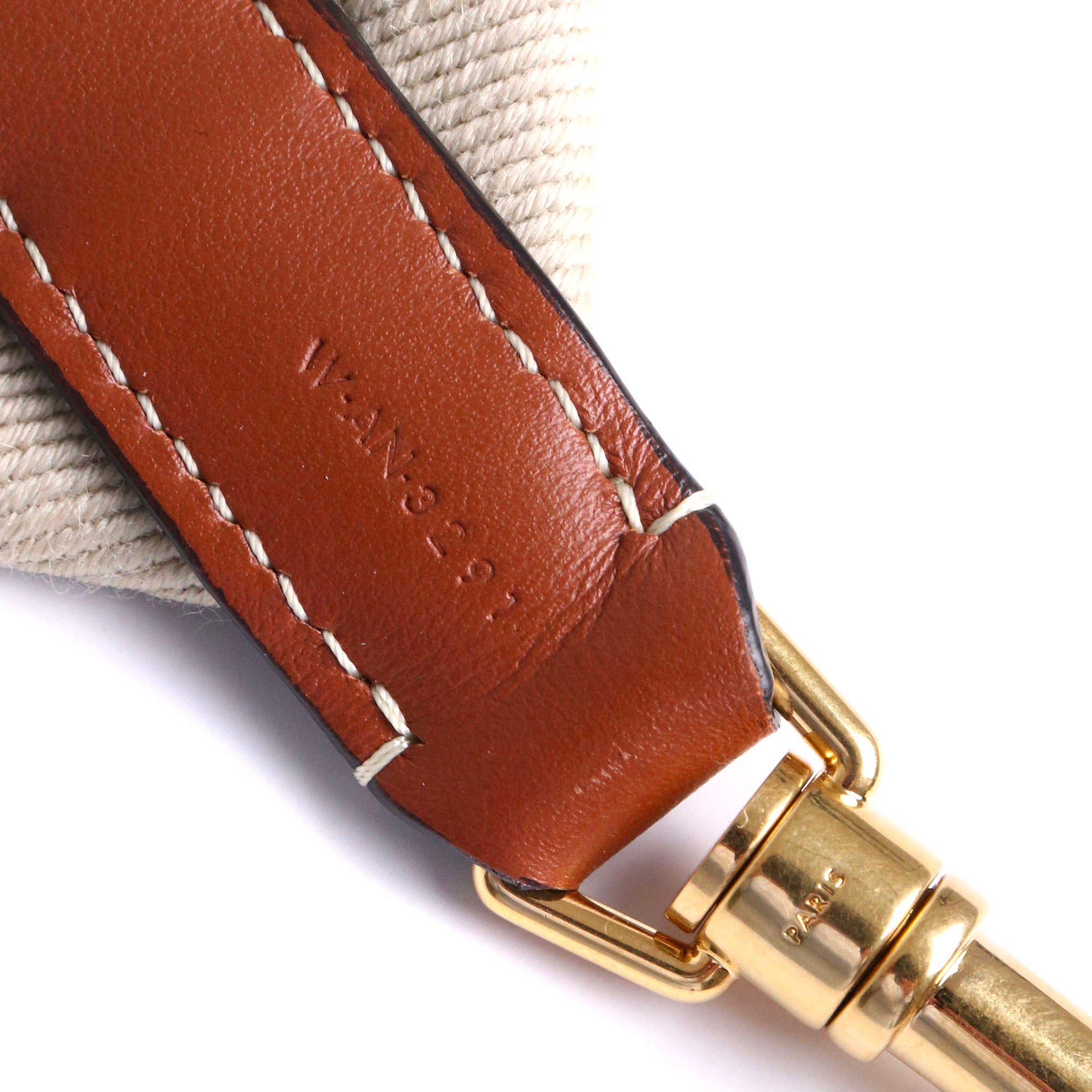 CELINE - Bandoulière courte jacquard Celine en laine beige