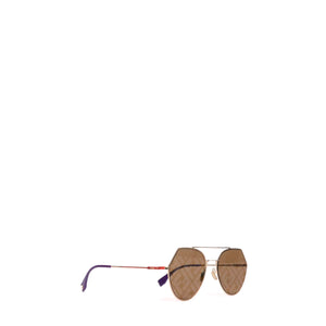 FENDI - Lunettes de soleil Aviateur Fendi en métal doré
