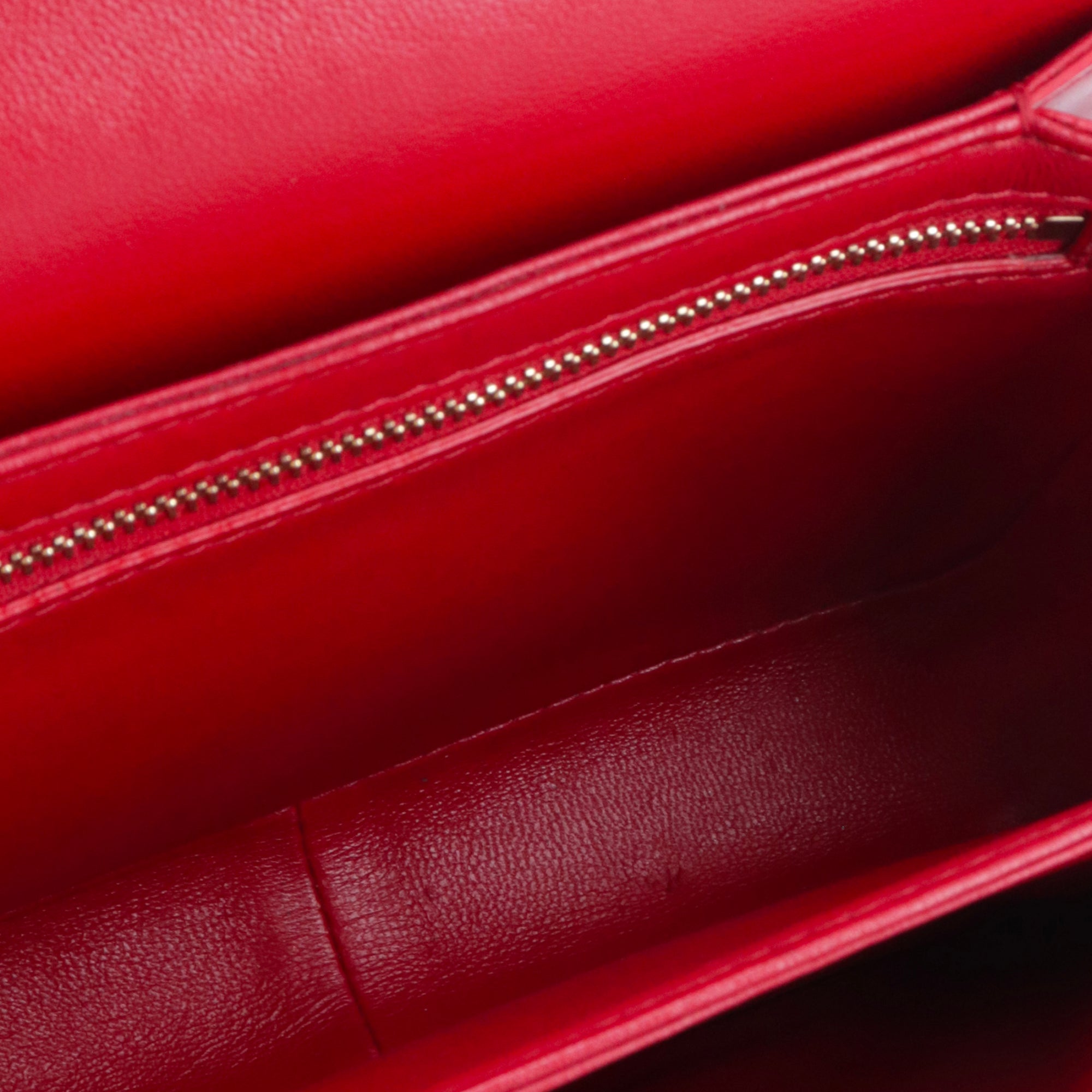 CELINE - Sac à bandoulière Triomphe teen Celine en cuir box rouge