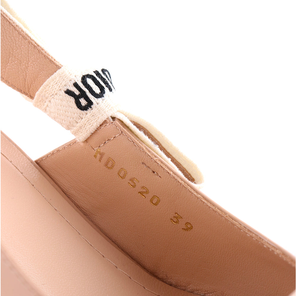 DIOR - Escarpins Slingback J'Adior en cuir verni nude (T39)