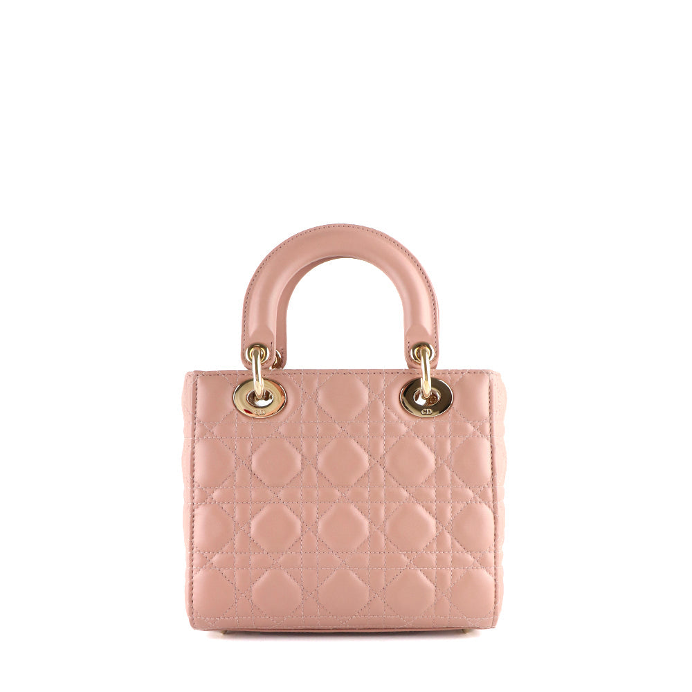 DIOR - Sac à bandoulière Lady Dior My ABCDior small en cuir rose nude