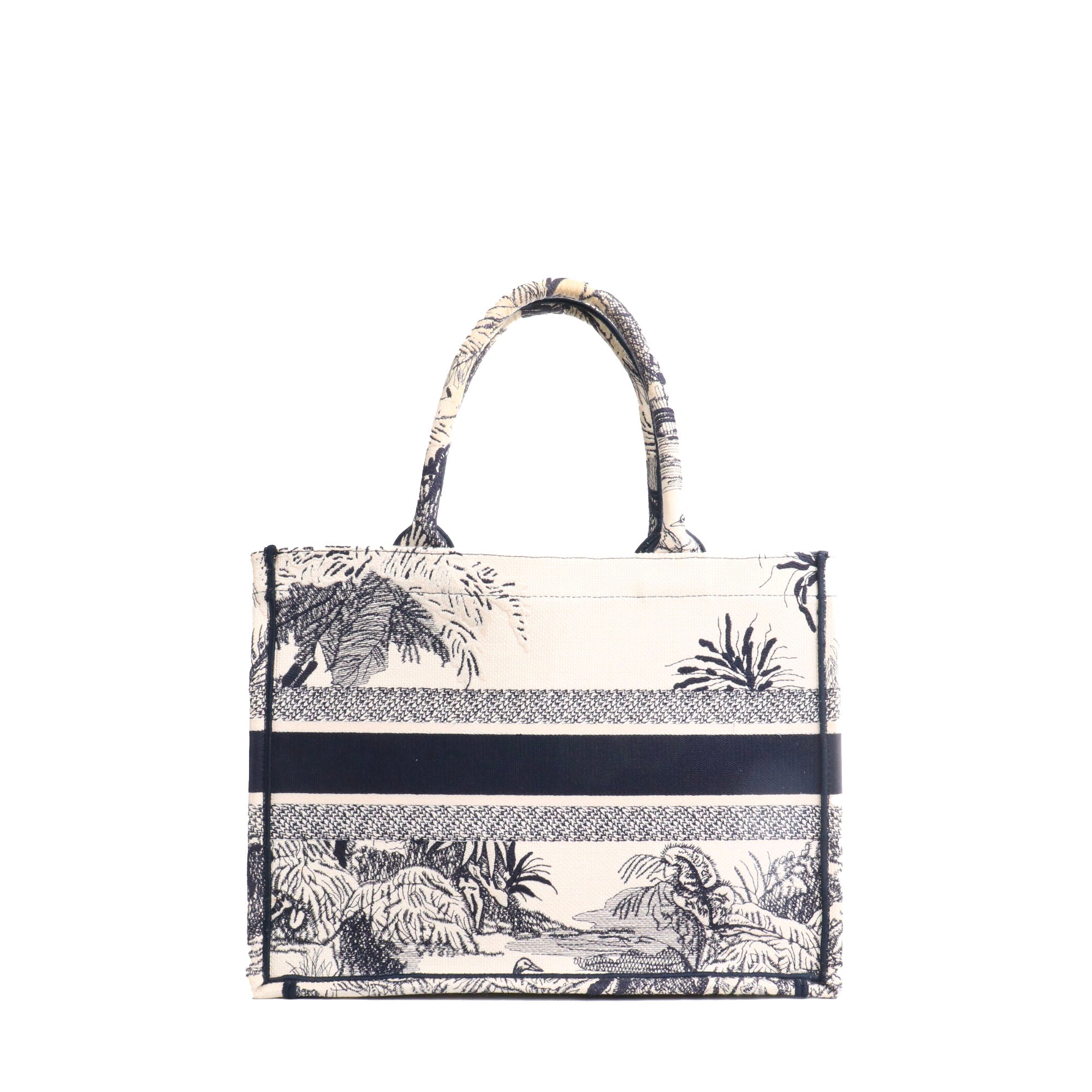 DIOR - Sac cabas Book Tote Medium Dior en toile de jouy bleu marine