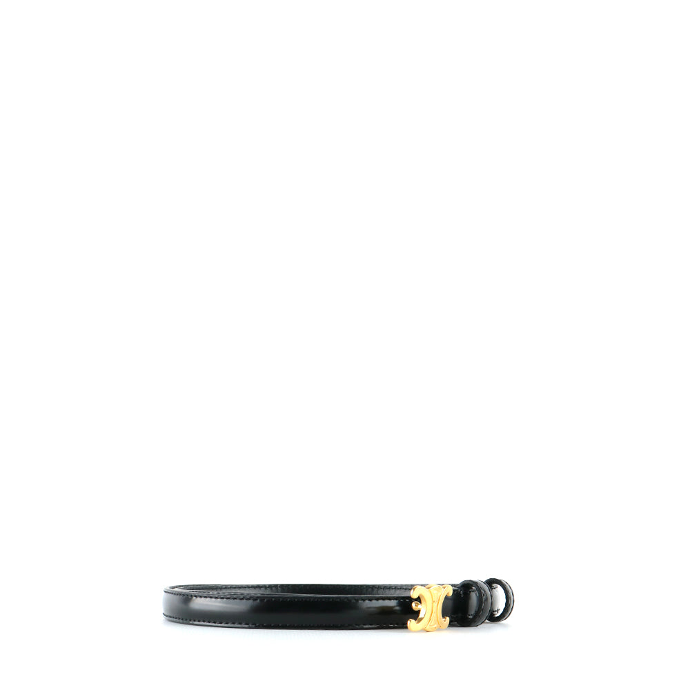 CELINE - Ceinture Triomphe teen en cuir noir (T80)