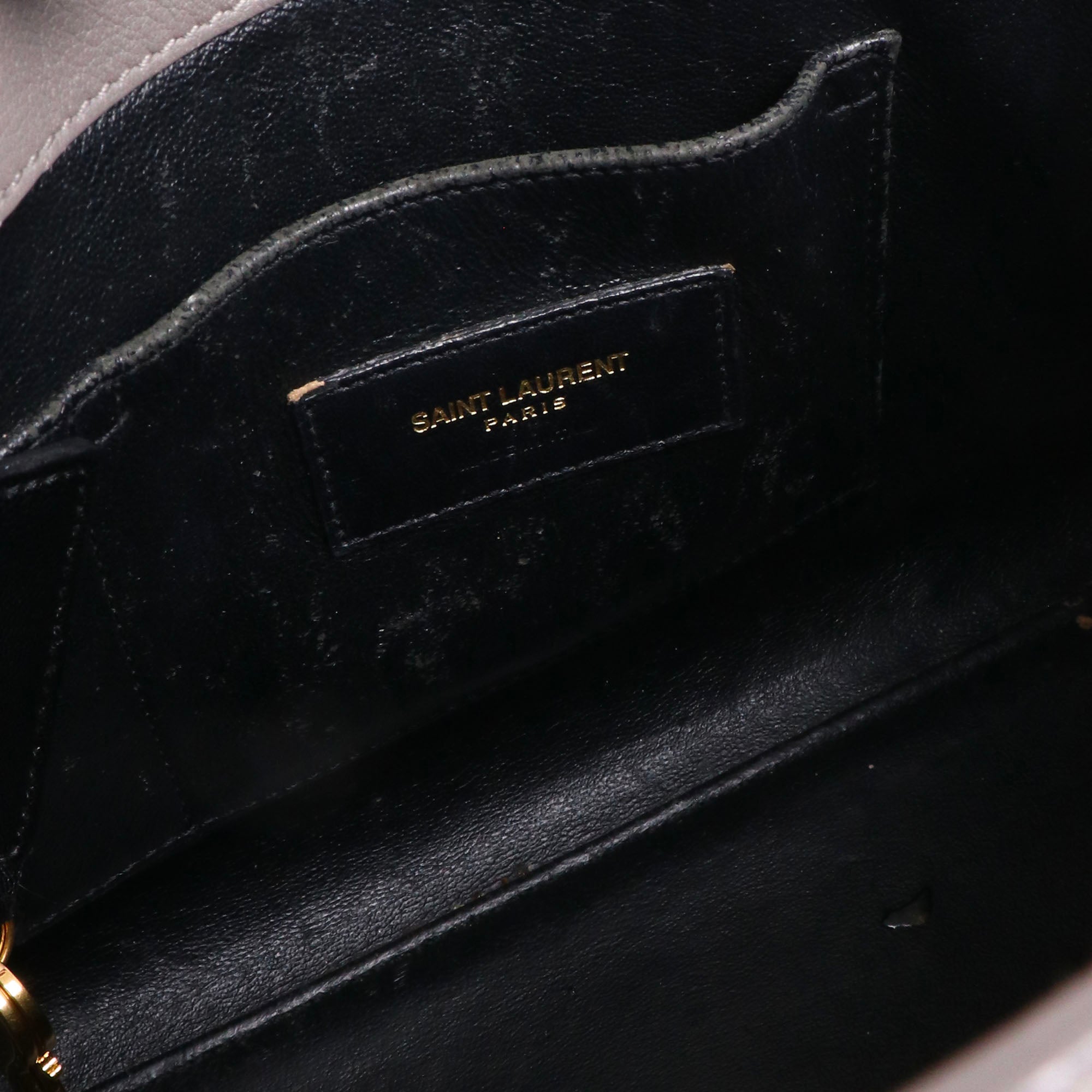 SAINT LAURENT - Nano day bag in gray grained leather